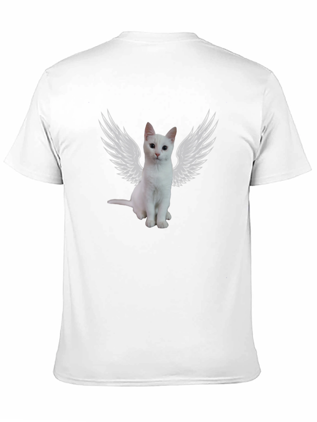 Angel Cat T-Shirt - Black Cotton Tee