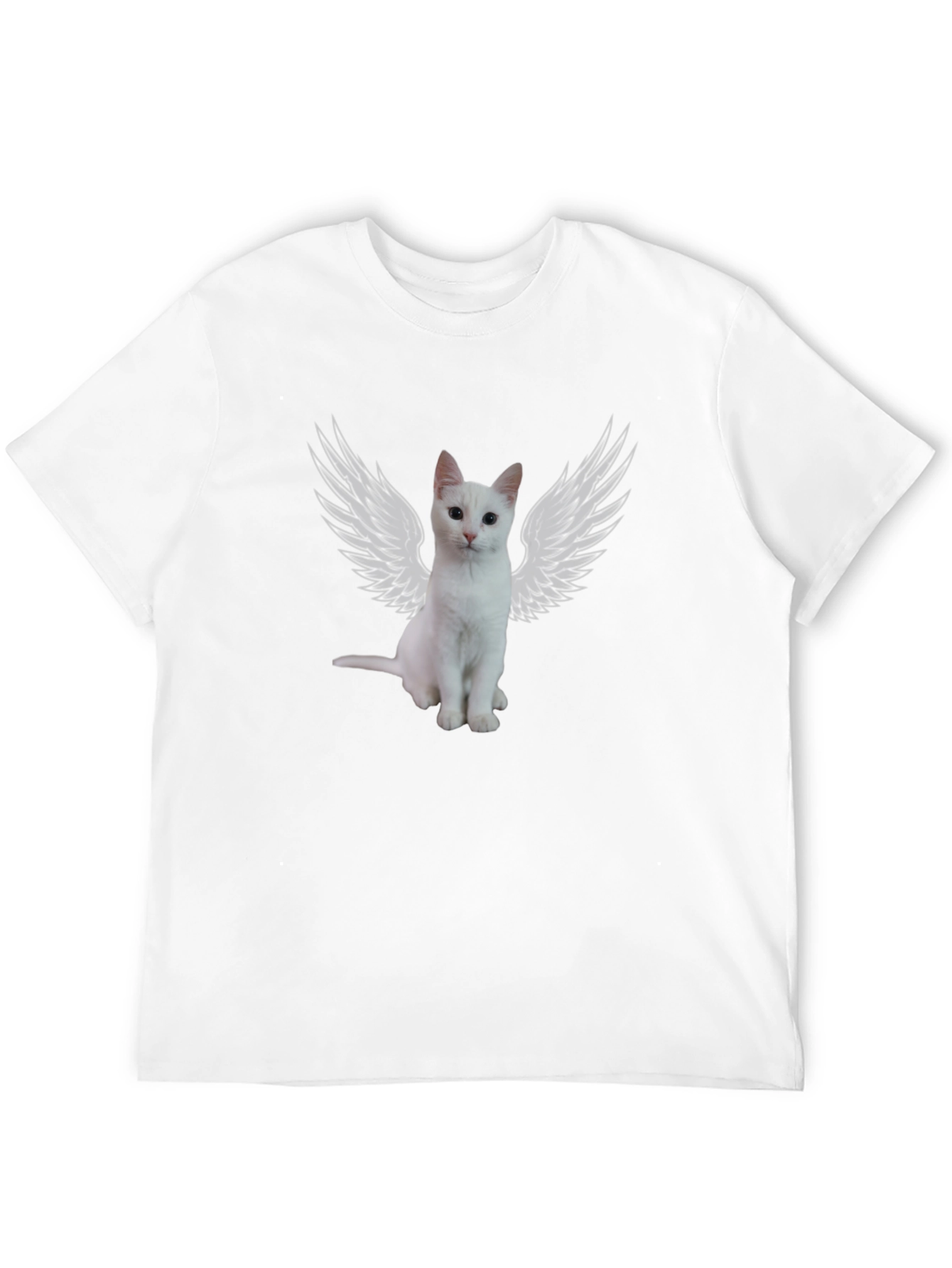 Angel Cat T-Shirt - Black Cotton Tee