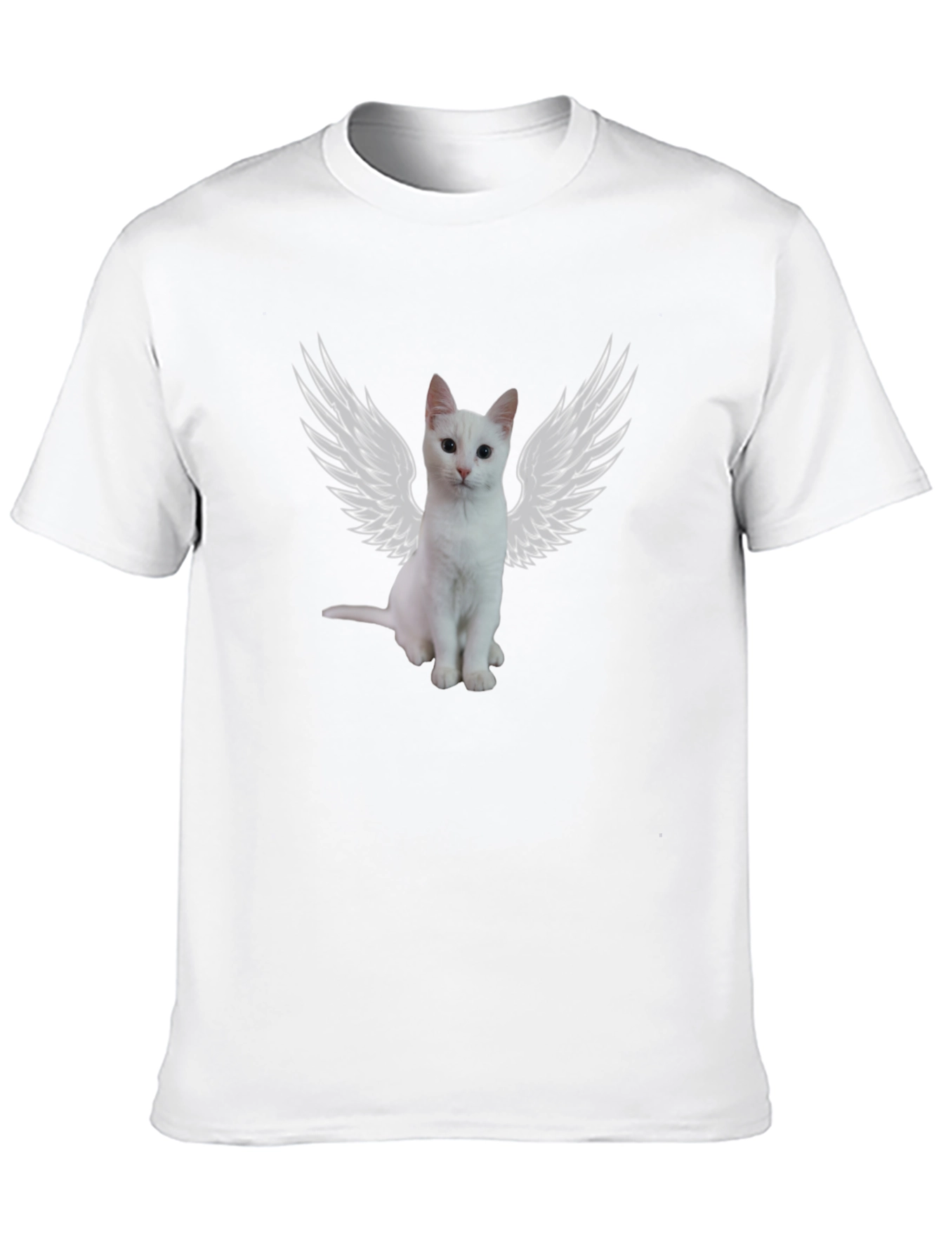 Angel Cat T-Shirt - Black Cotton Tee