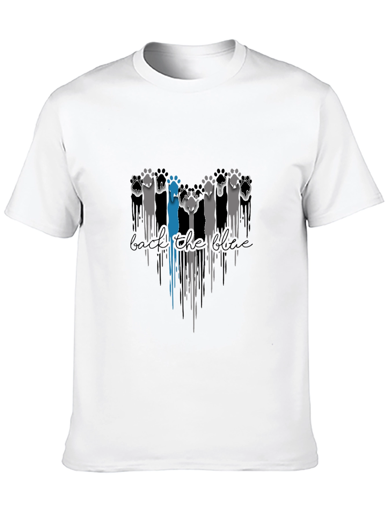 Back the Blue Paw Print Graphic Tee
