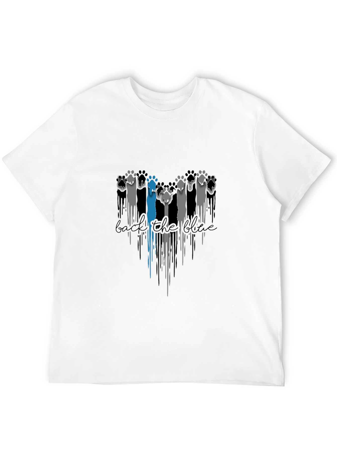 Back the Blue Paw Print Graphic Tee