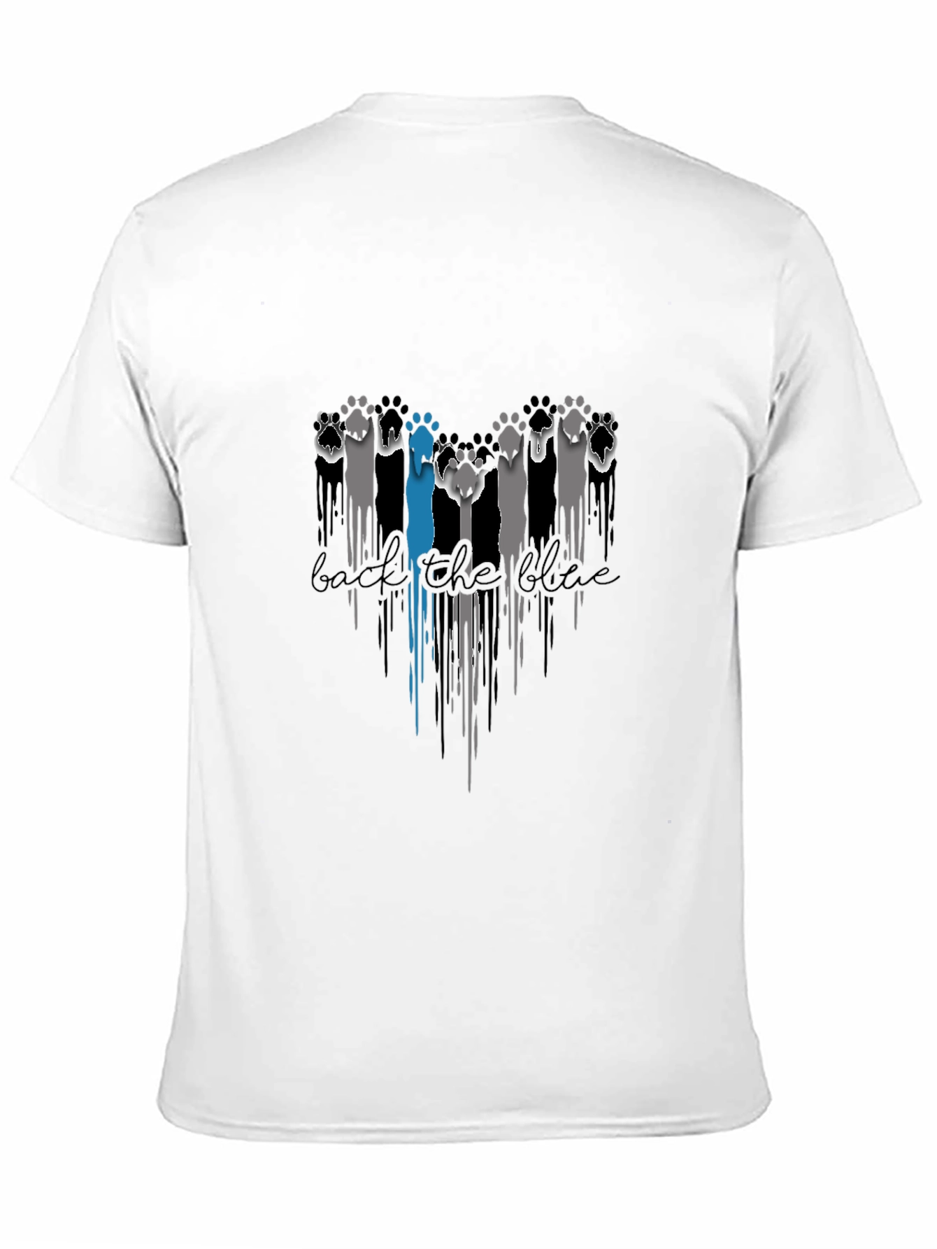 Back the Blue Paw Print Graphic Tee