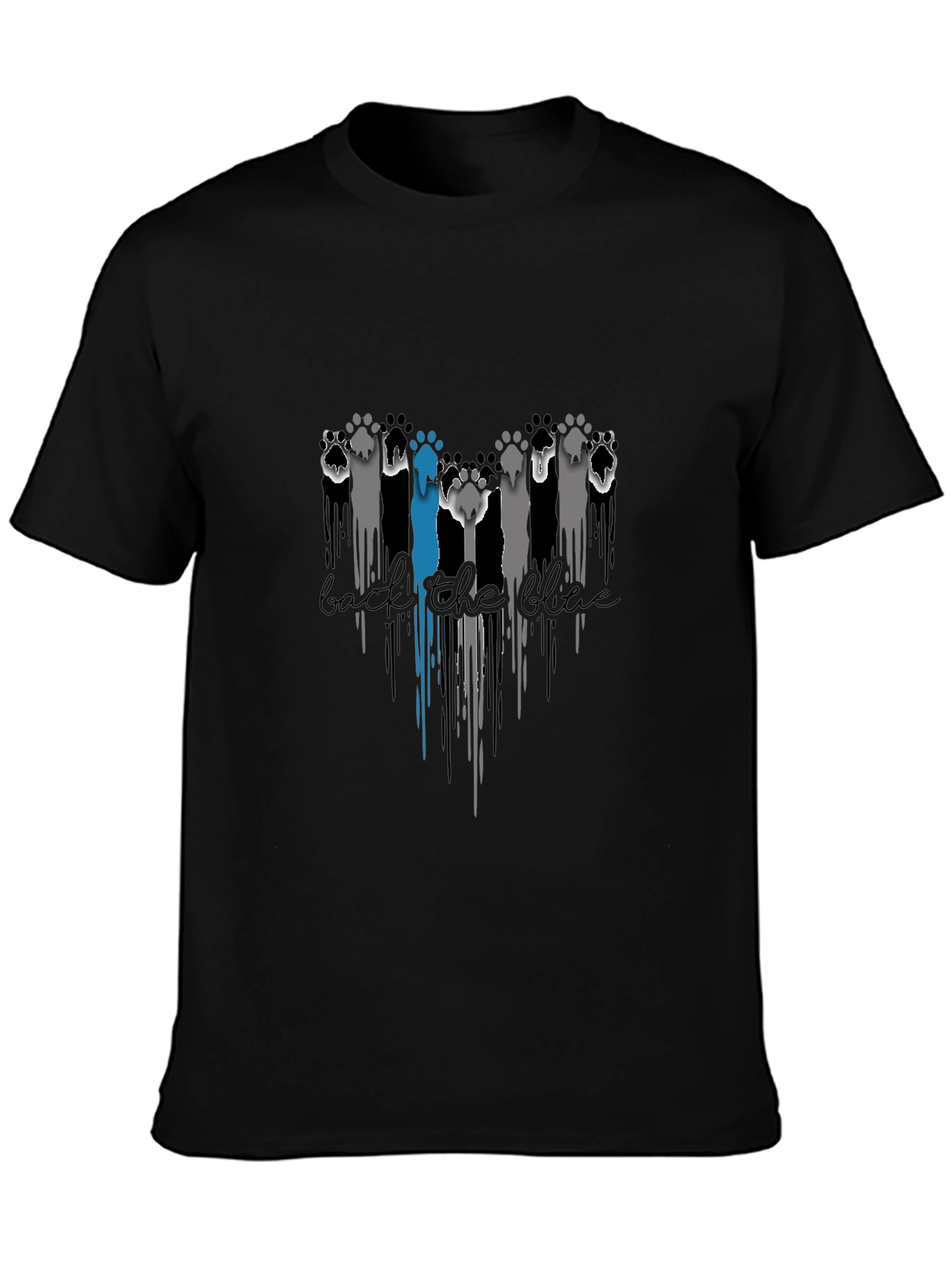 Back the Blue Paw Print Graphic Tee