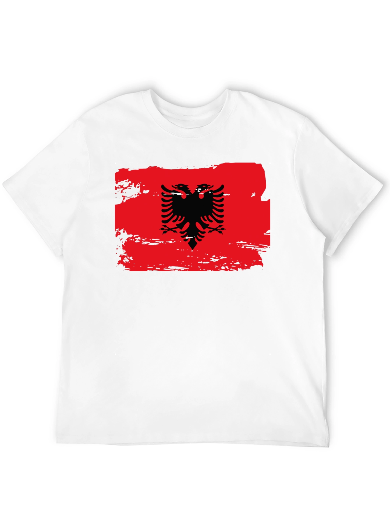 Albanian Flag Eagle Graphic Black T-Shirt