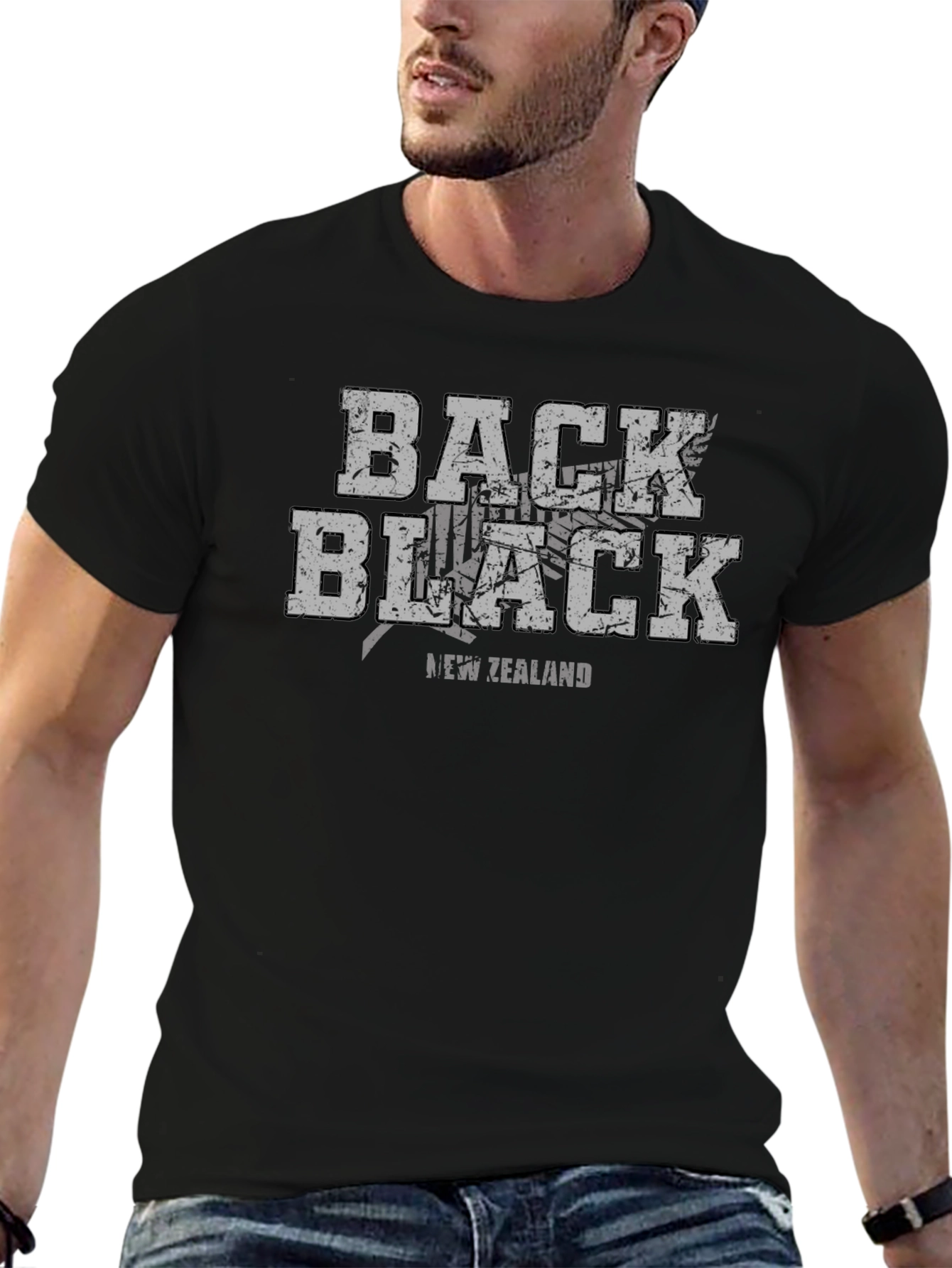 Back Black New Zealand Graphic Tee
