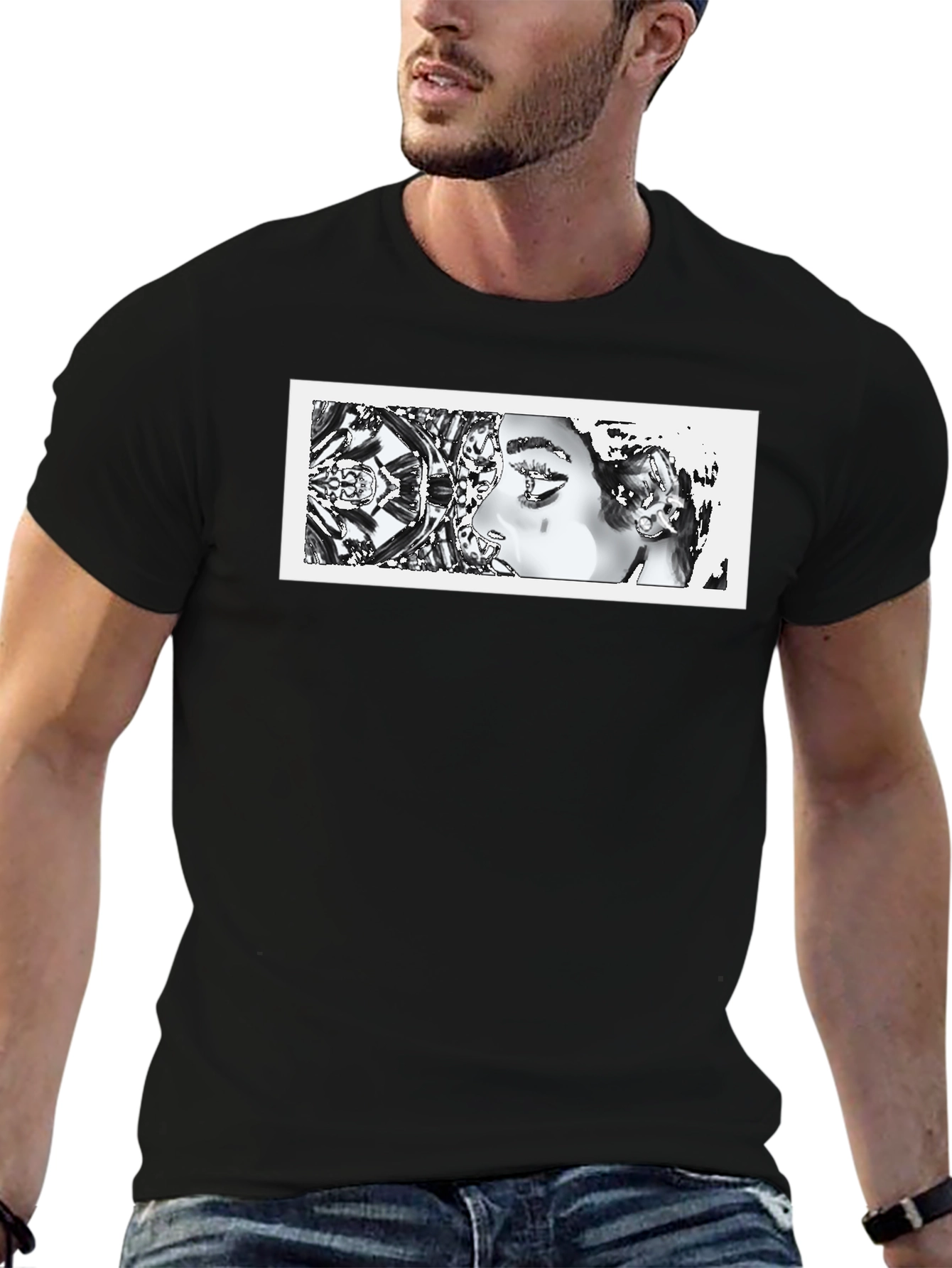 Abstract Art Graphic Black T-Shirt