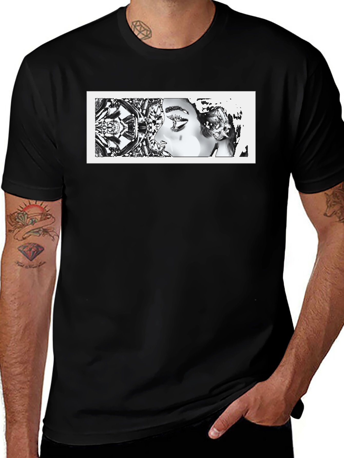 Abstract Art Graphic Black T-Shirt