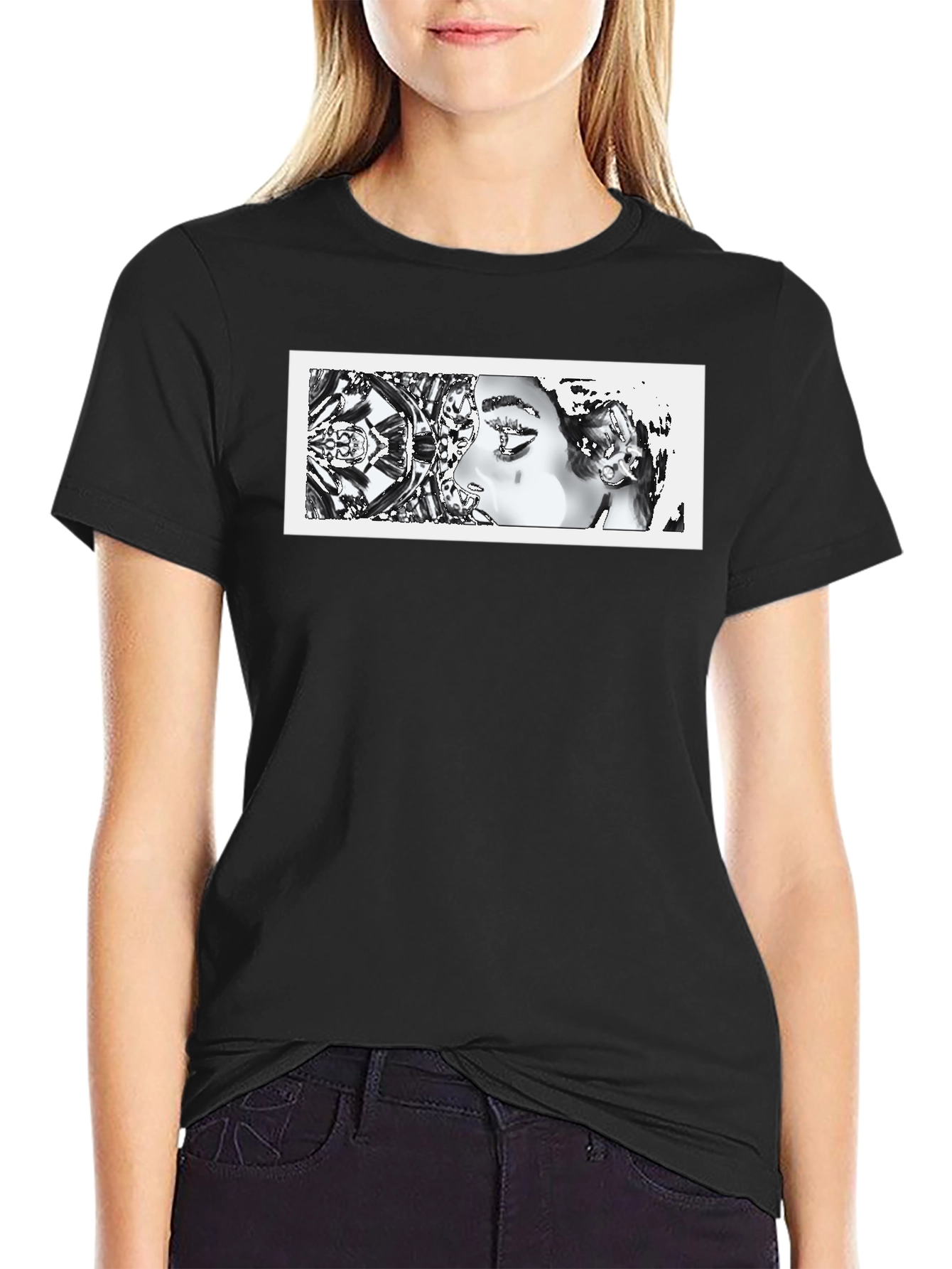 Abstract Art Graphic Black T-Shirt