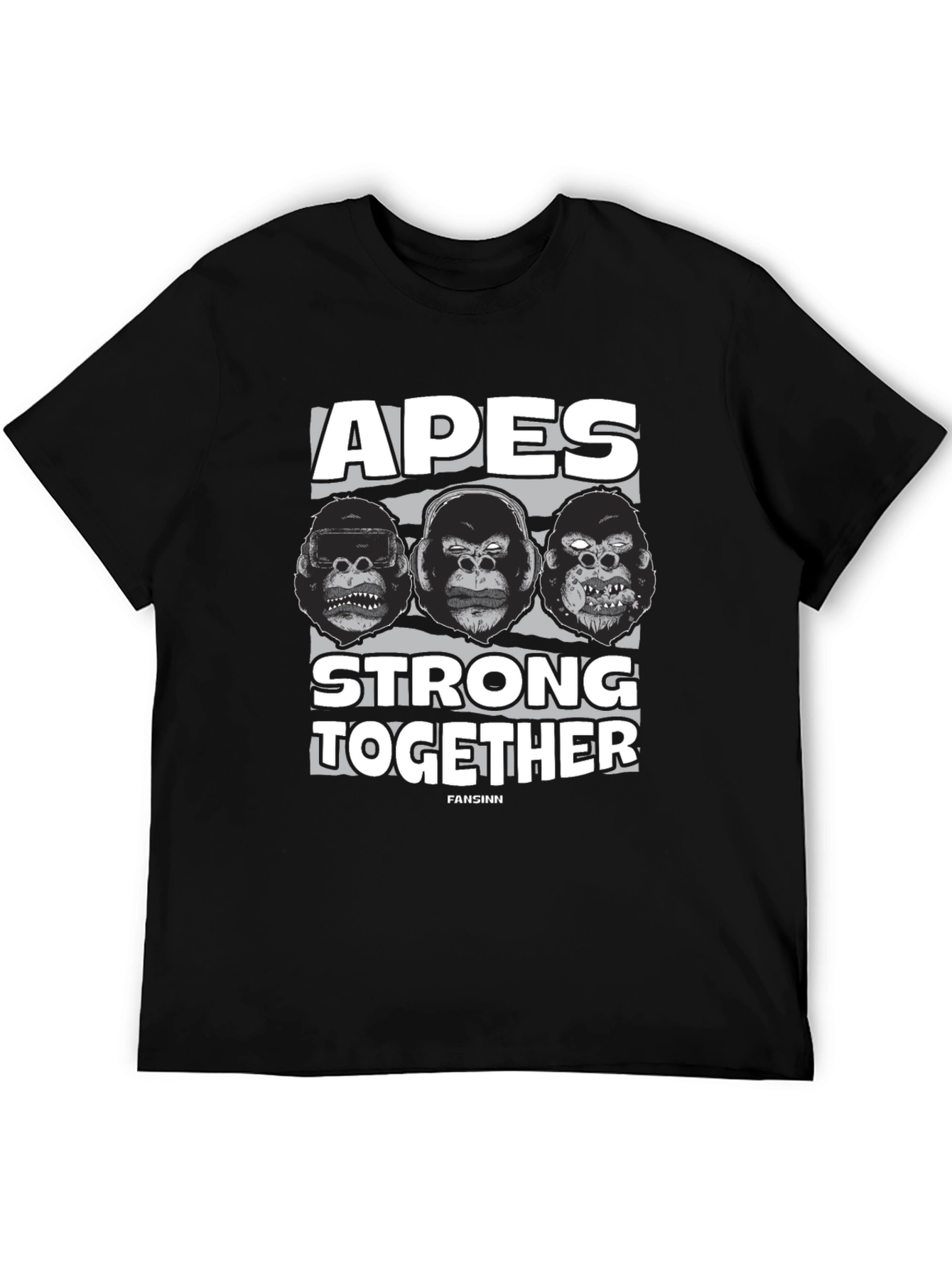 Apes Strong Together Black T-Shirt