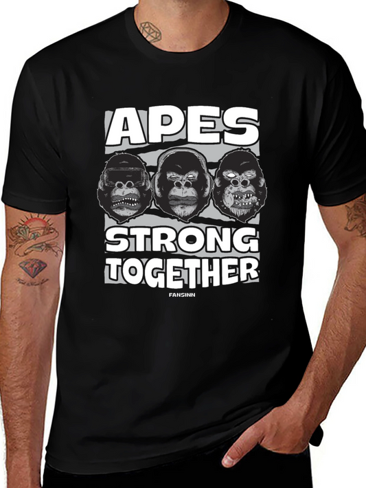 Apes Strong Together Black T-Shirt