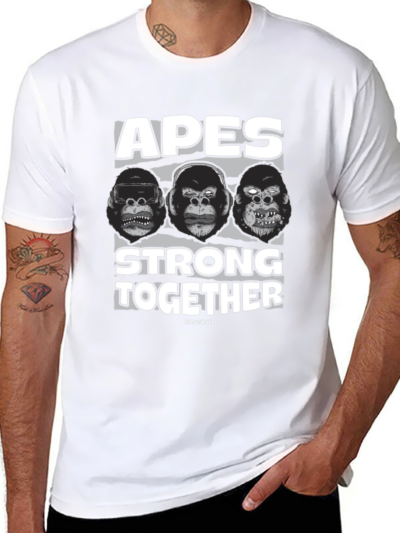 Apes Strong Together Black T-Shirt