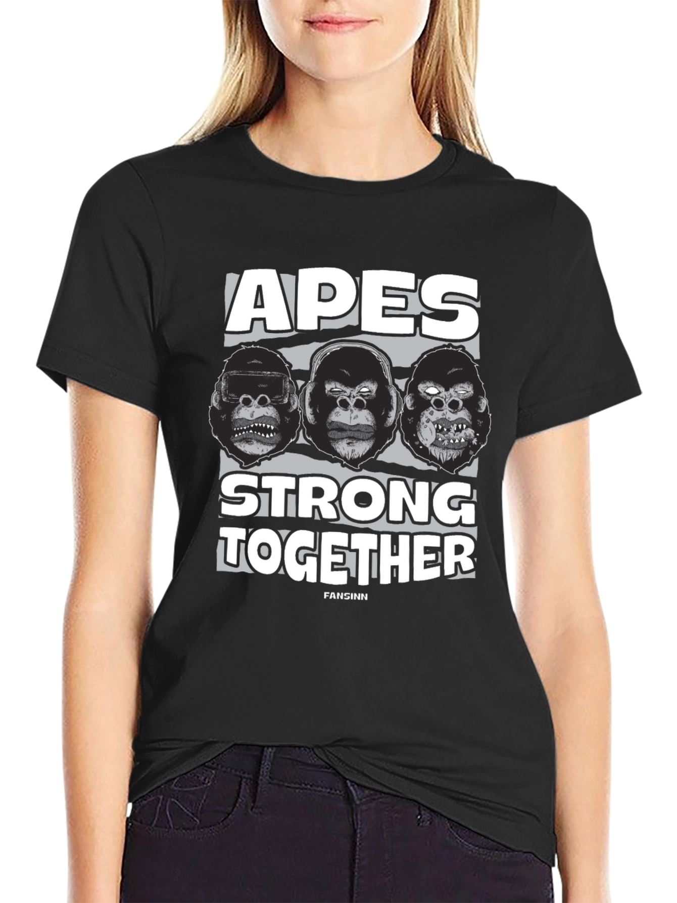 Apes Strong Together Black T-Shirt