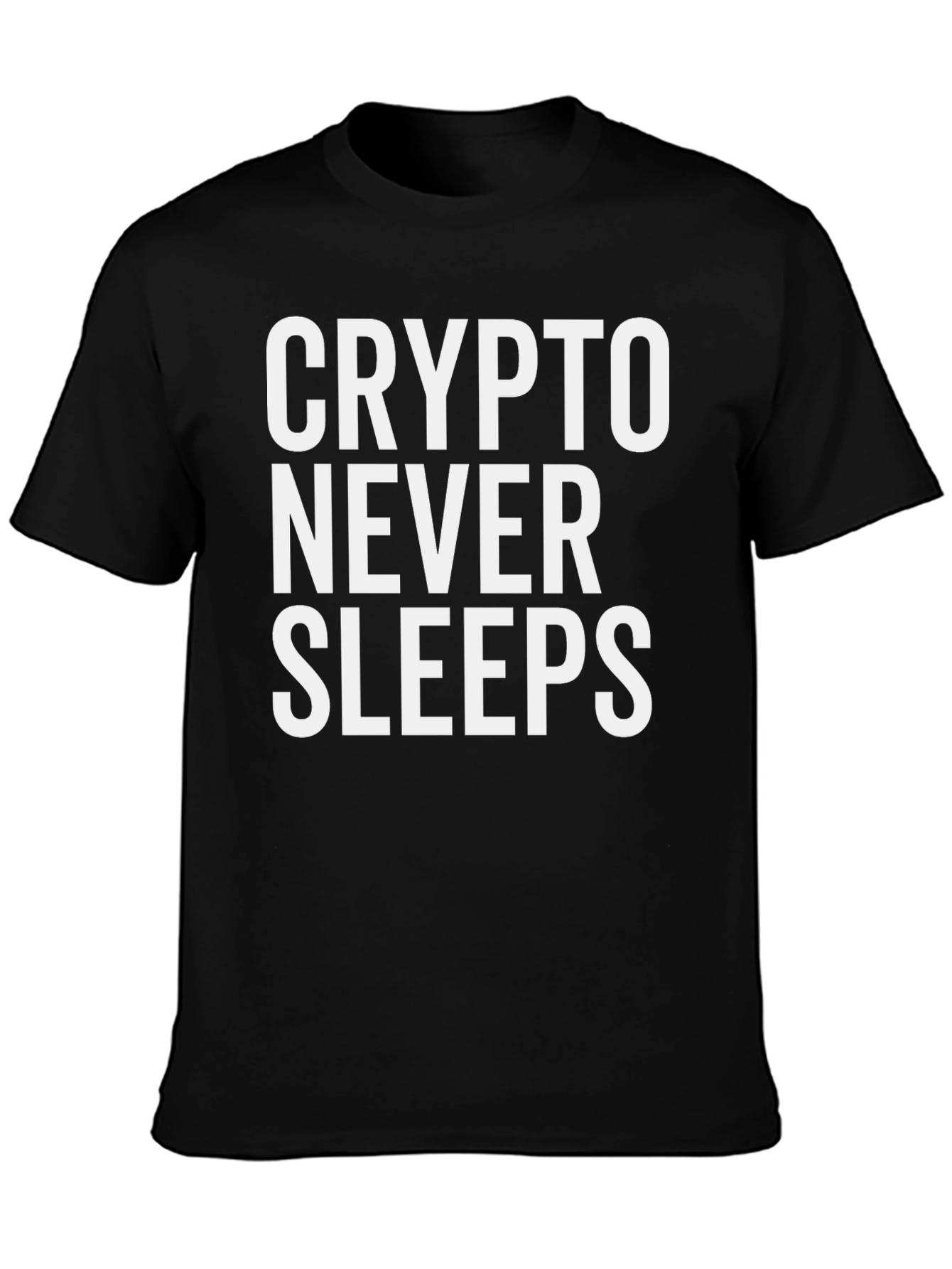 Crypto Never Sleeps Black Graphic Tee
