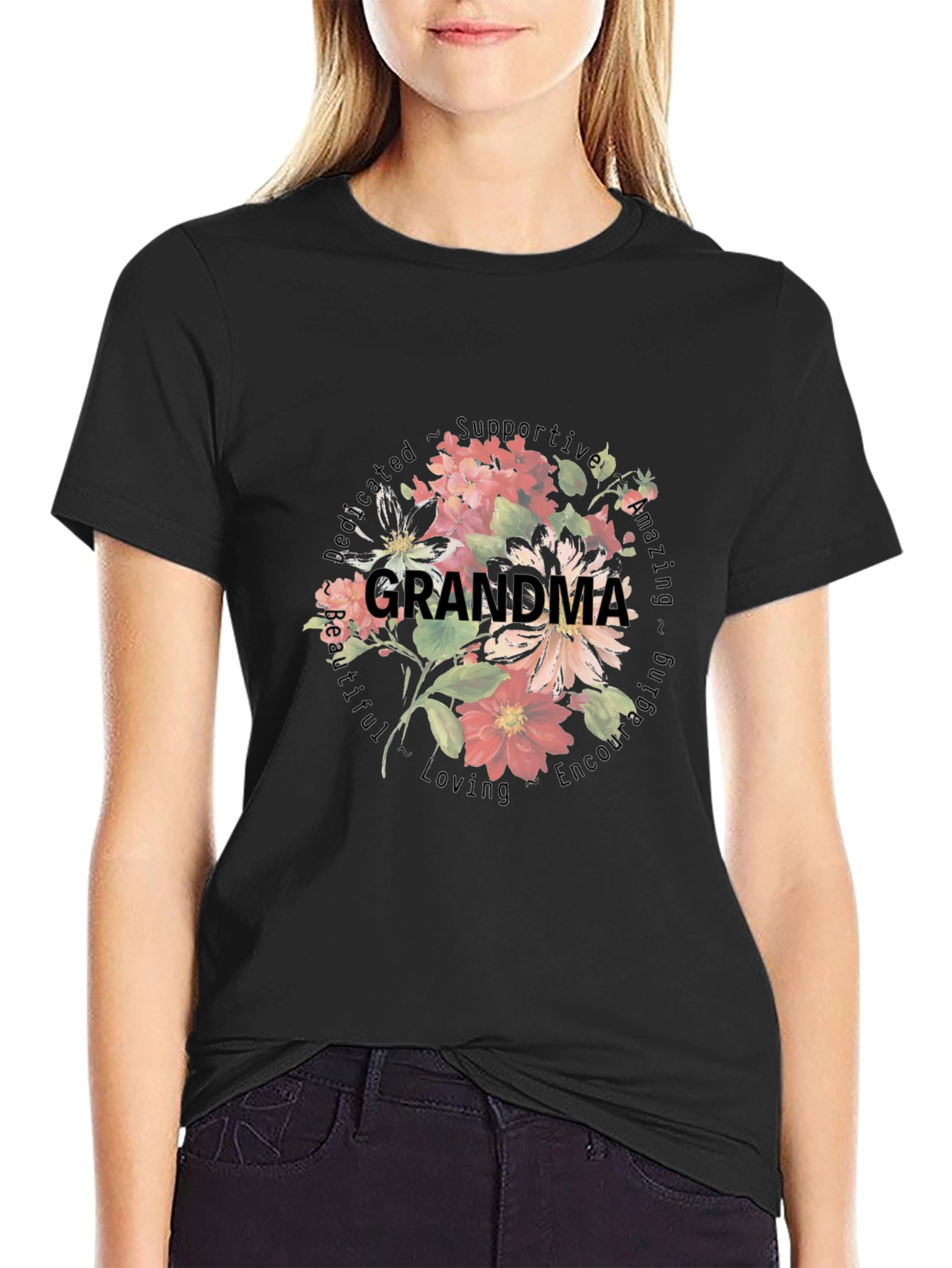 Grandma Floral Graphic T-Shirt