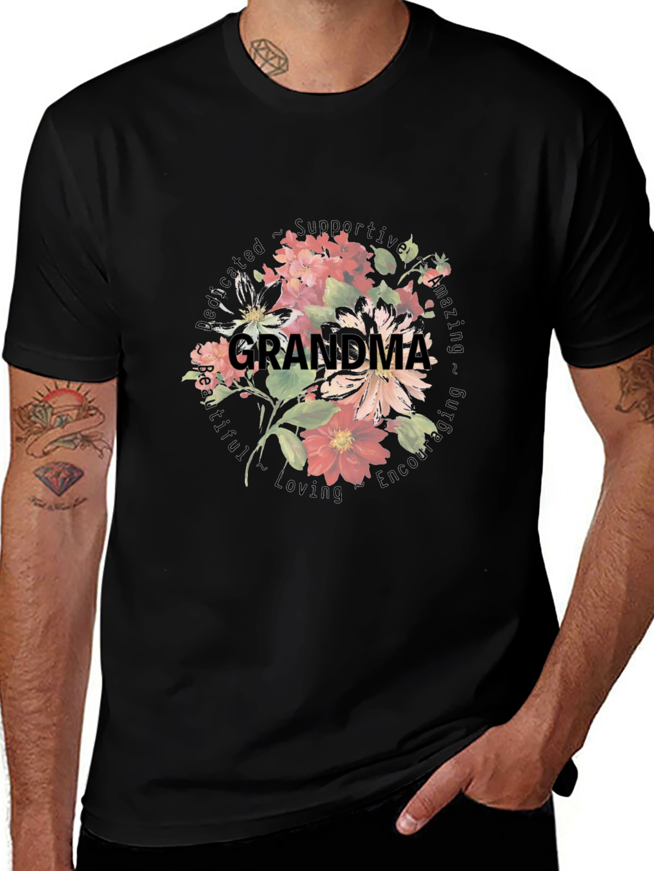 Grandma Floral Graphic T-Shirt