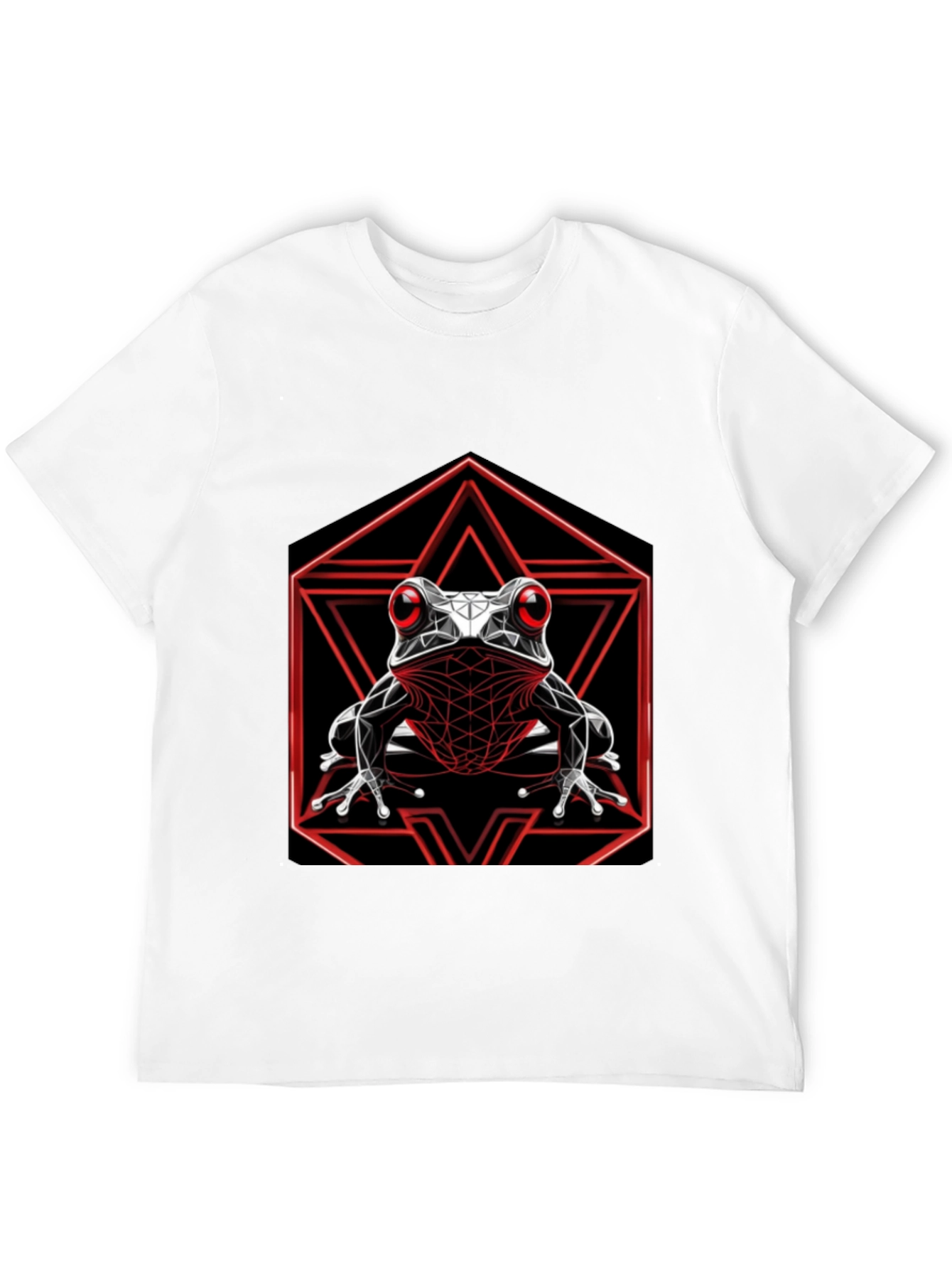 Geometric Frog Graphic T-Shirt - Black