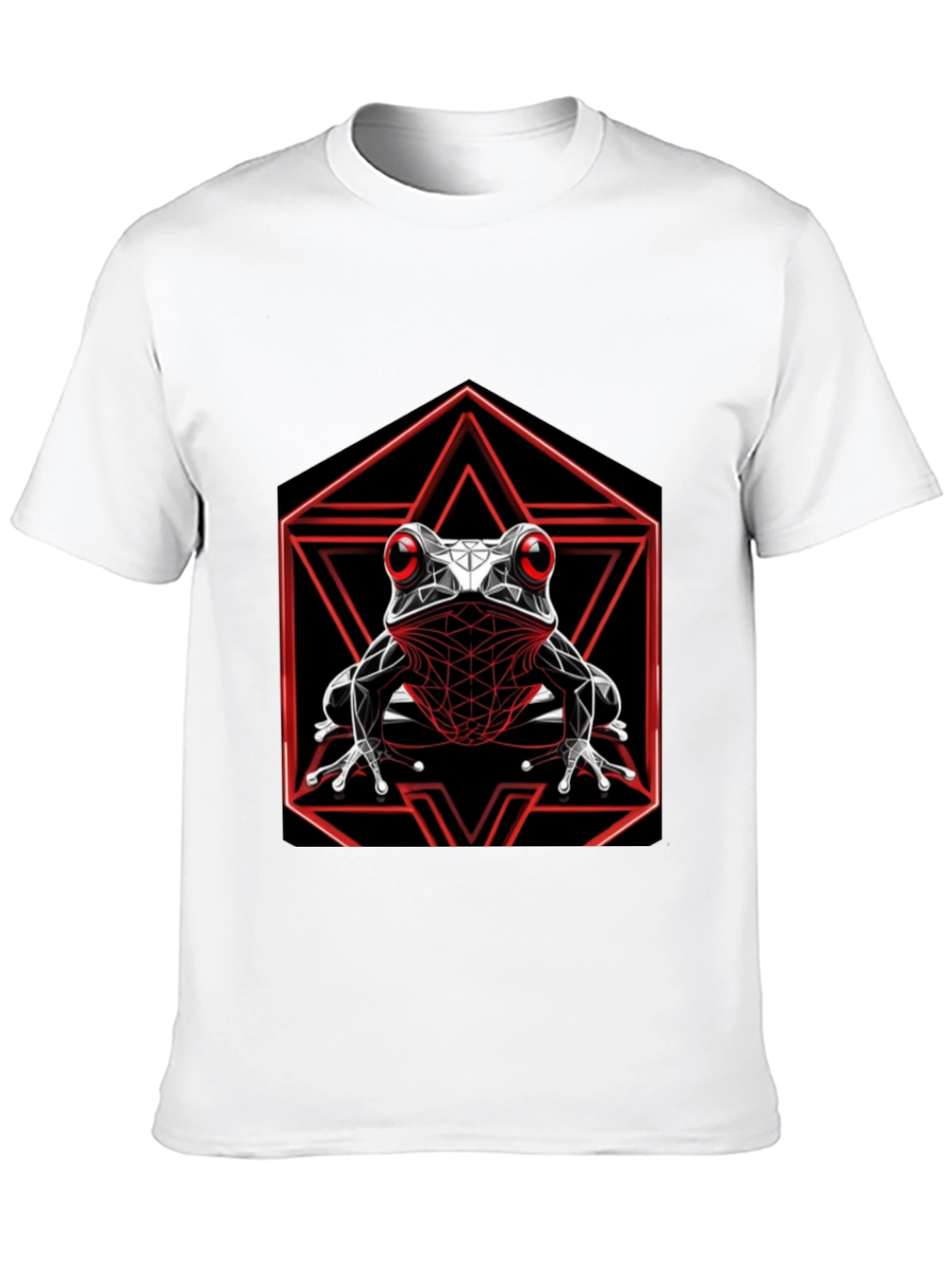 Geometric Frog Graphic T-Shirt - Black