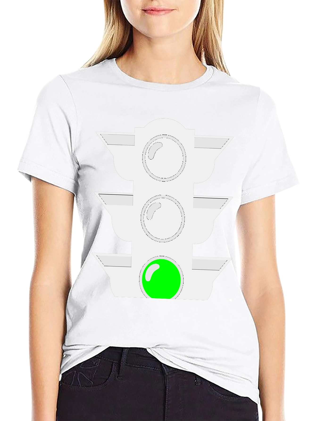 Green Light Traffic Signal Graphic Tee - Black