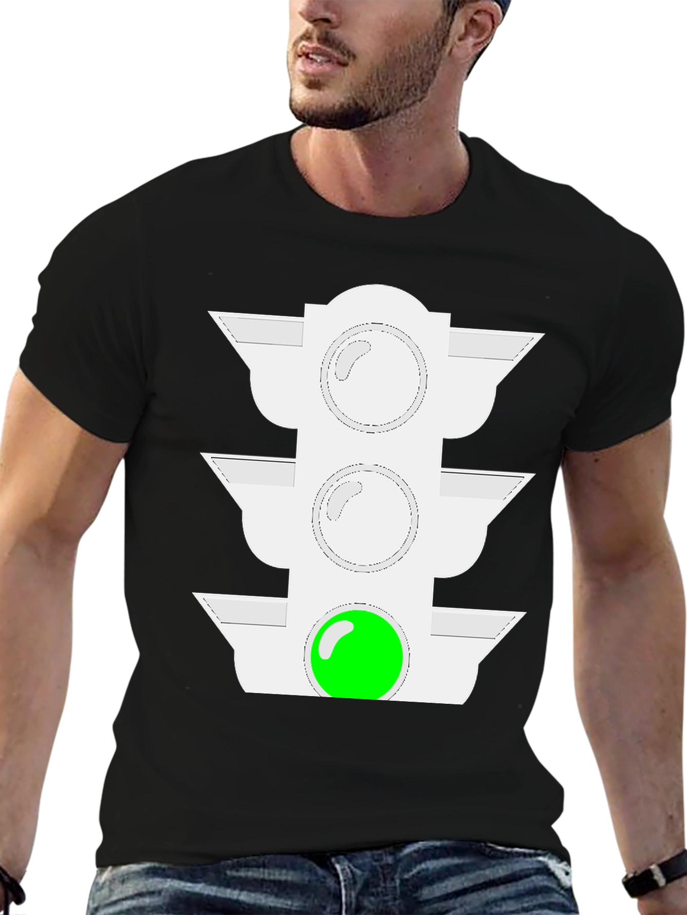 Green Light Traffic Signal Graphic Tee - Black