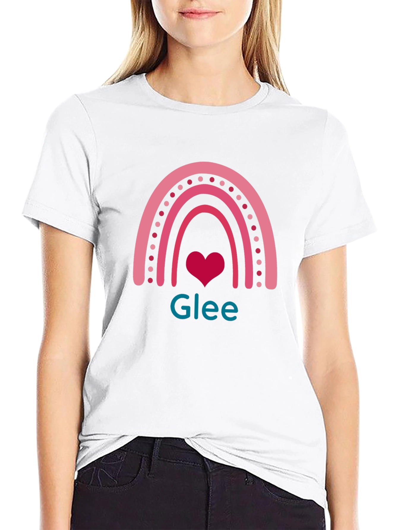 Glee Rainbow Heart T-Shirt - Black