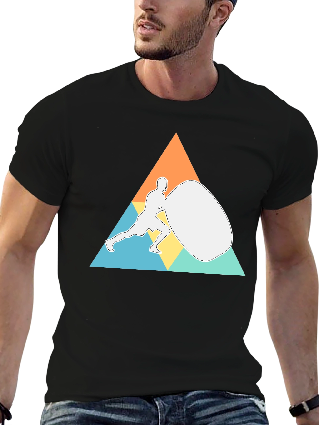 Geometric Strongman Black T-Shirt