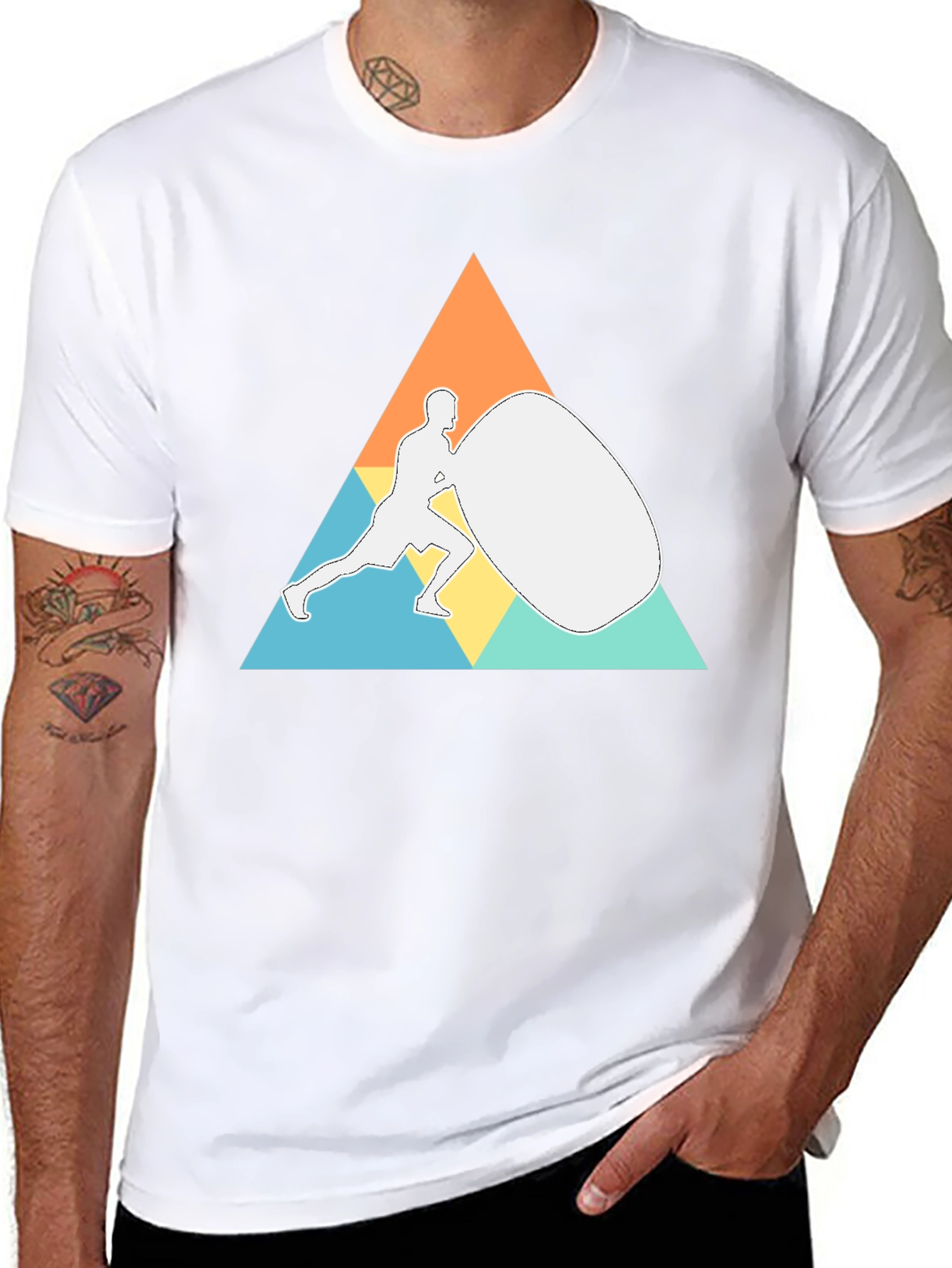 Geometric Strongman Black T-Shirt