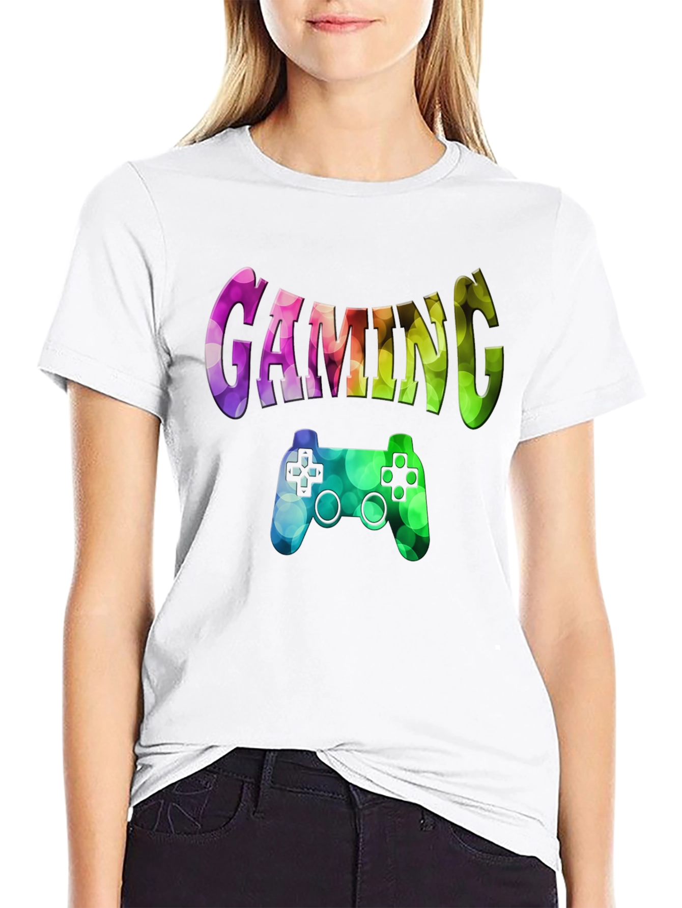 Gaming T-Shirt - Rainbow Game Controller Design