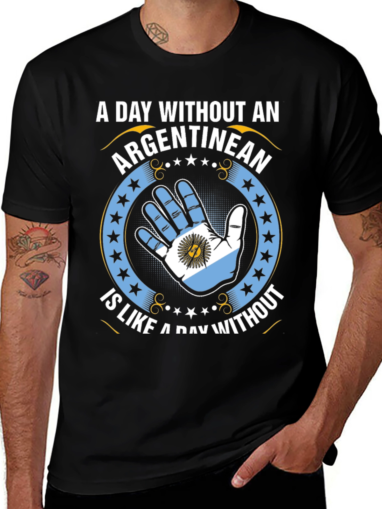 Argentinean Pride T-Shirt - Hand Flag Design