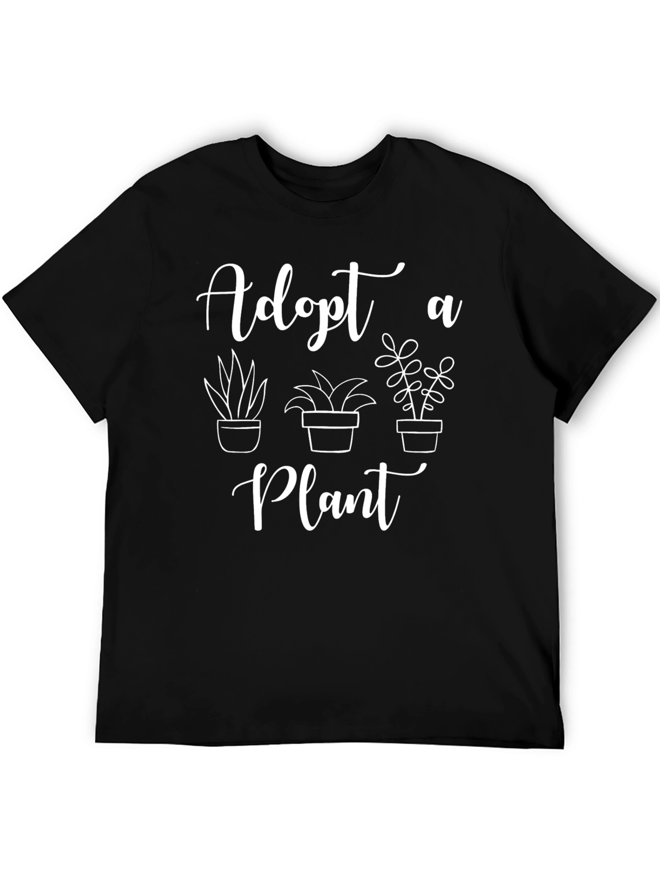 Adopt a Plant Black Graphic T-Shirt