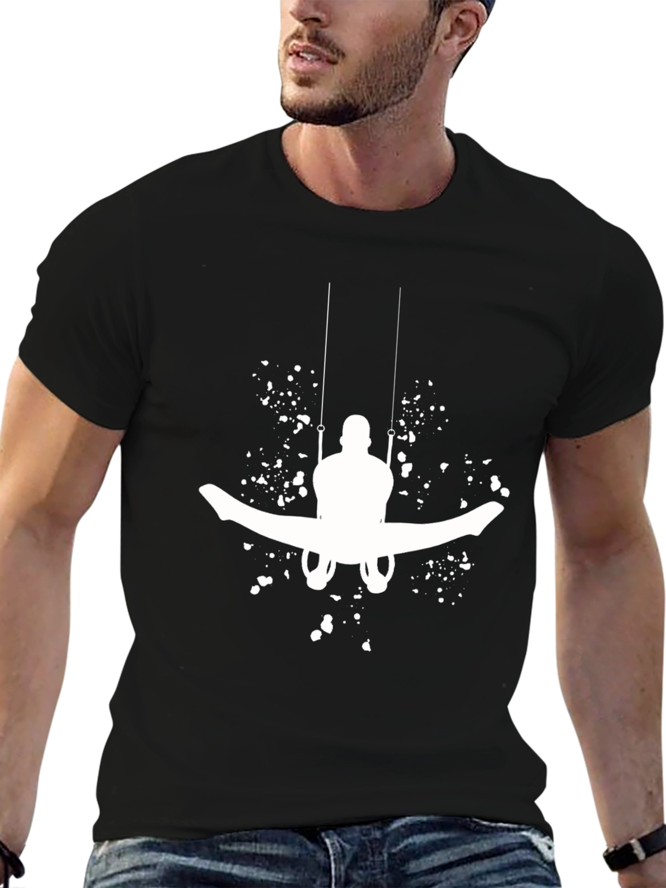 Gymnastics Still Rings Black Tee