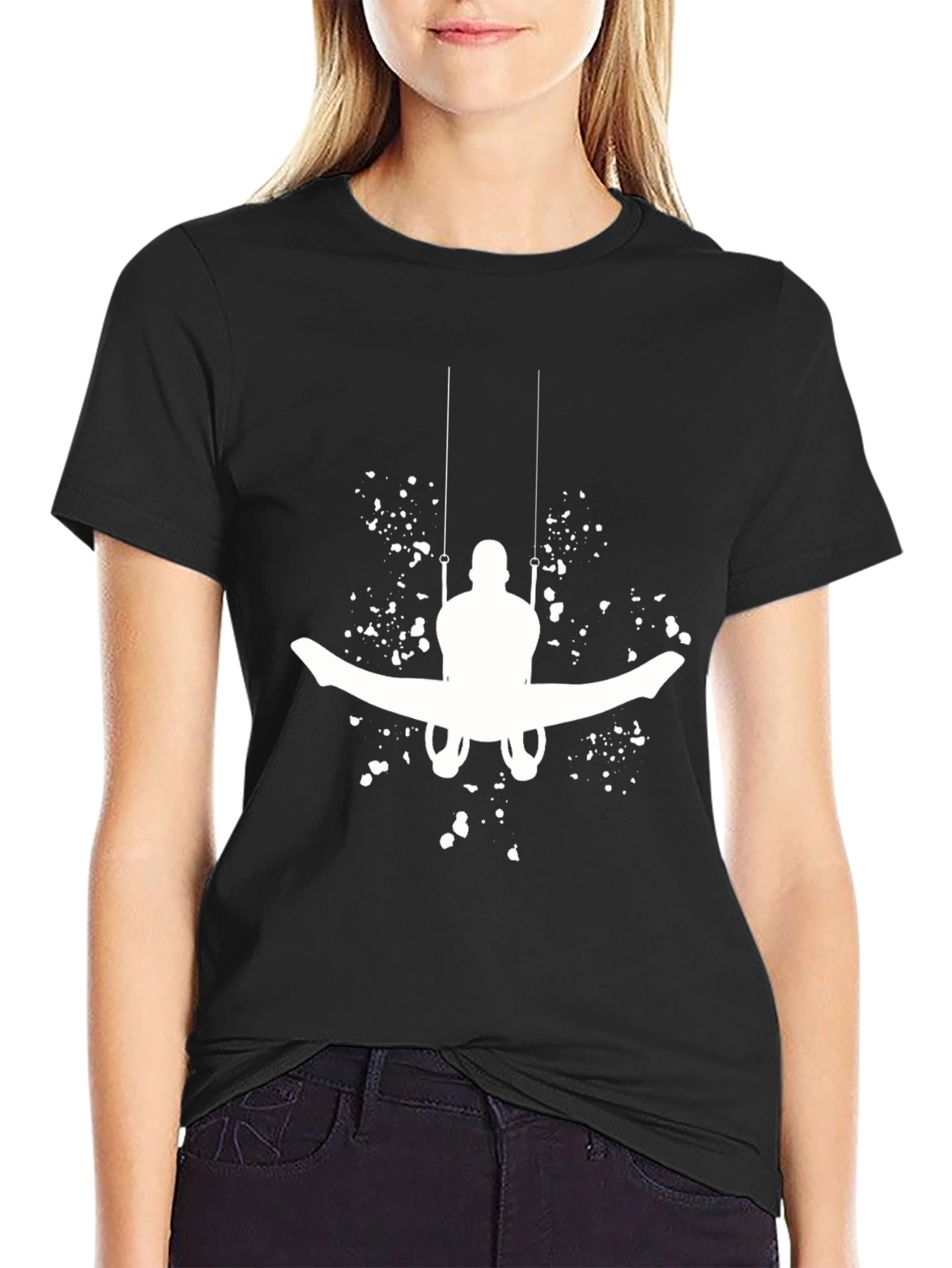Gymnastics Still Rings Black Tee