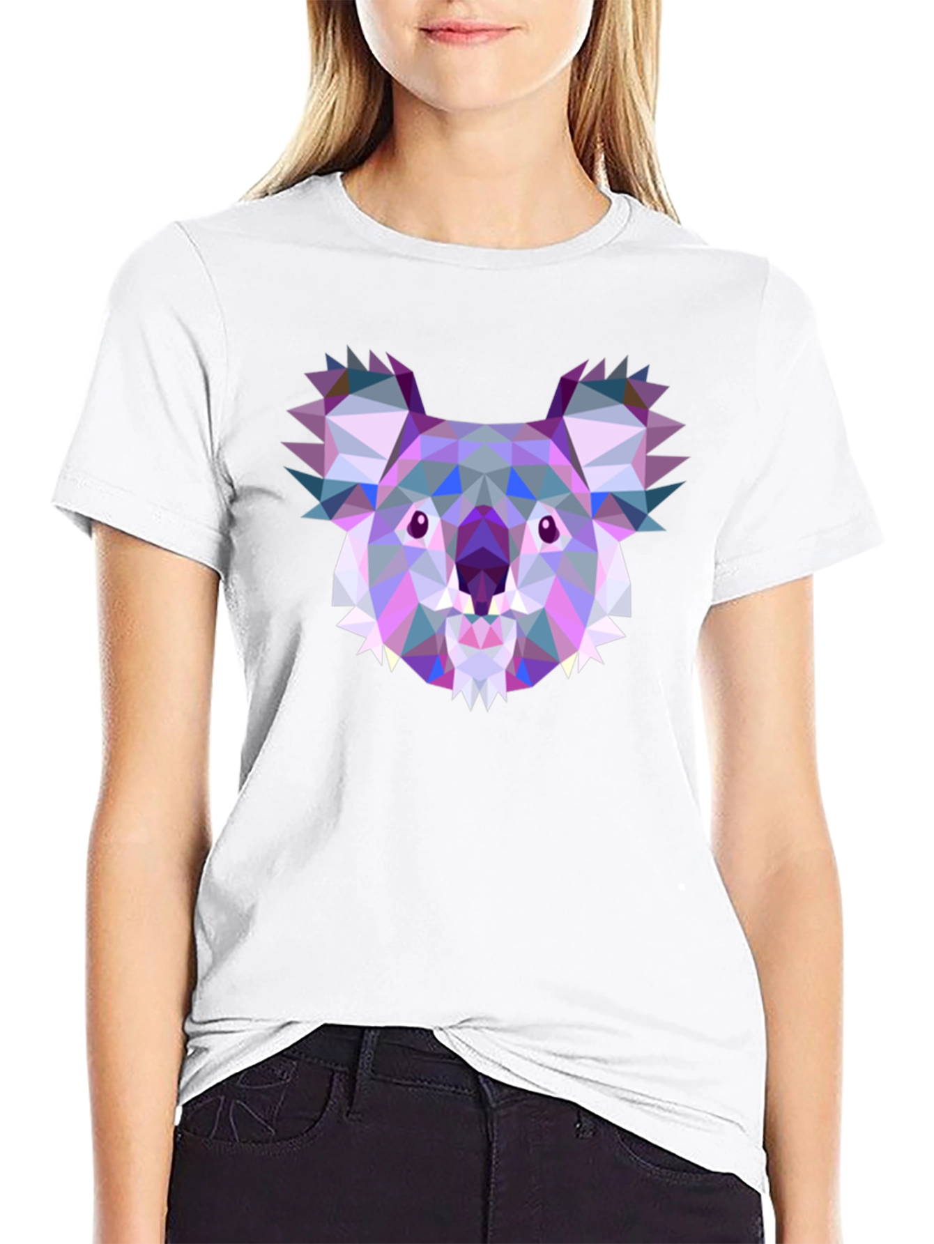 Geometric Koala Black T-Shirt