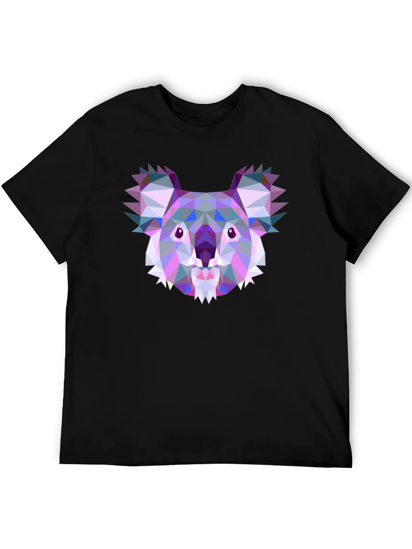 Geometric Koala Black T-Shirt