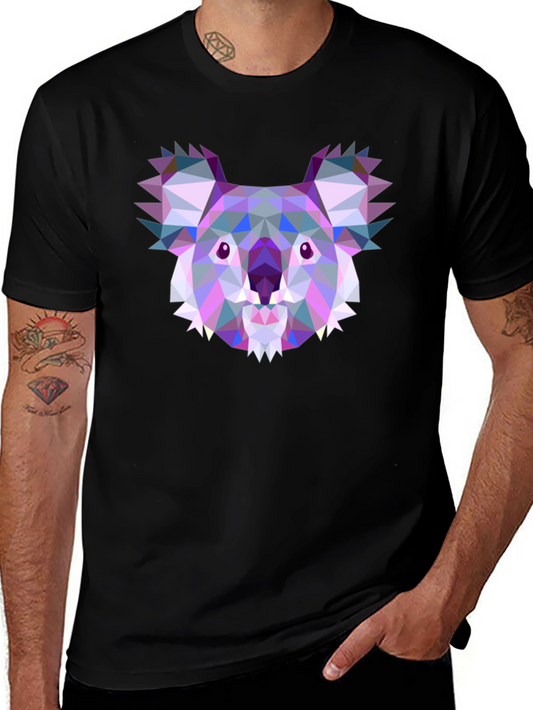 Geometric Koala Black T-Shirt