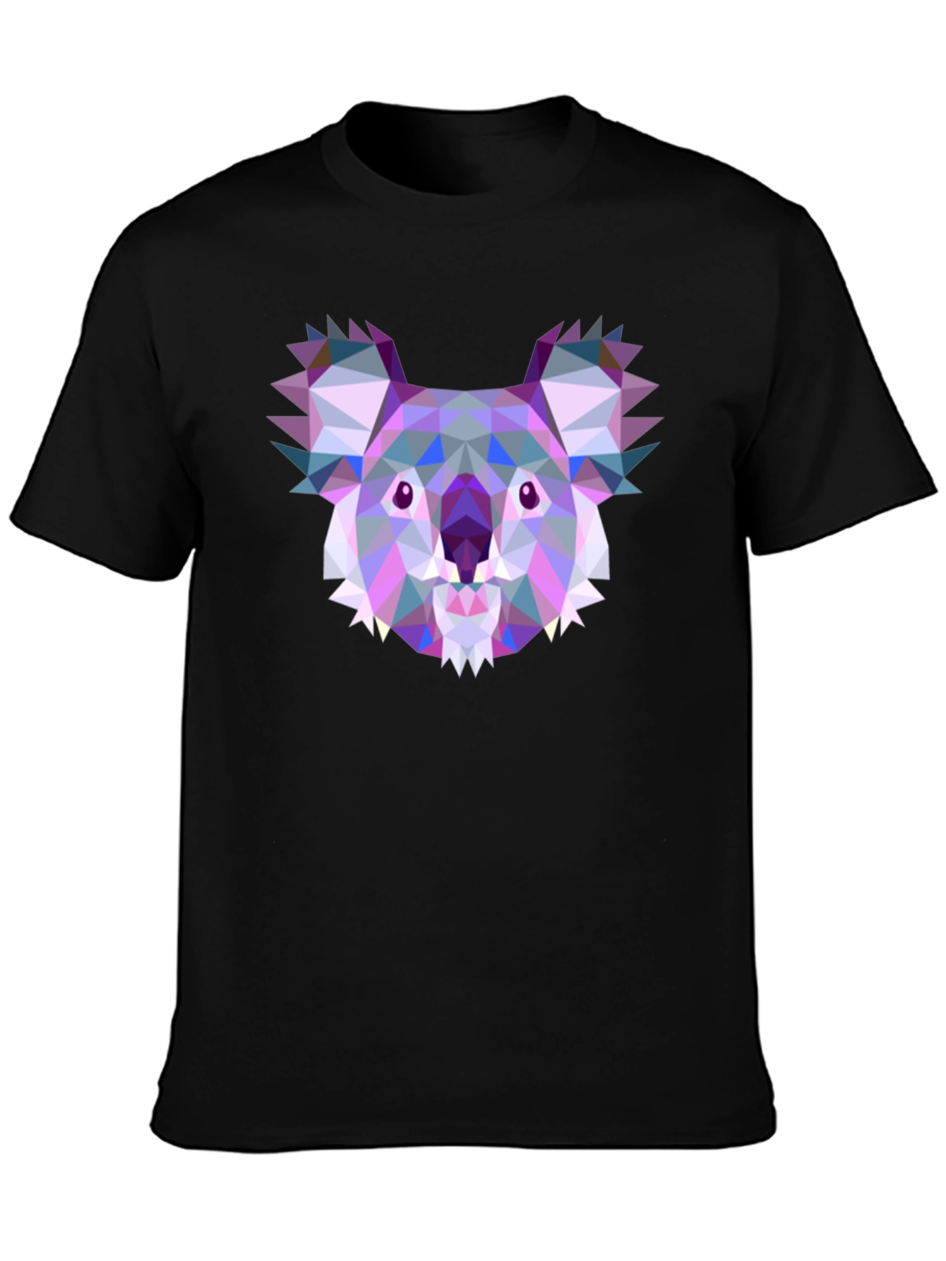 Geometric Koala Black T-Shirt