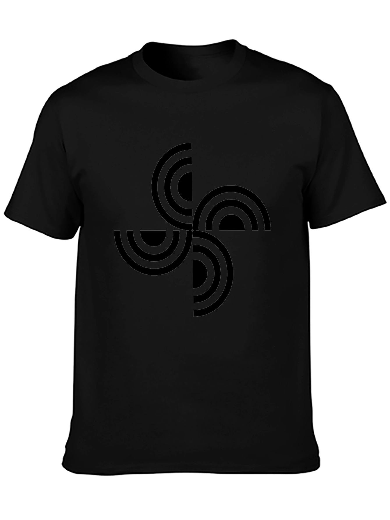 Geometric Basque Cross Black T-Shirt