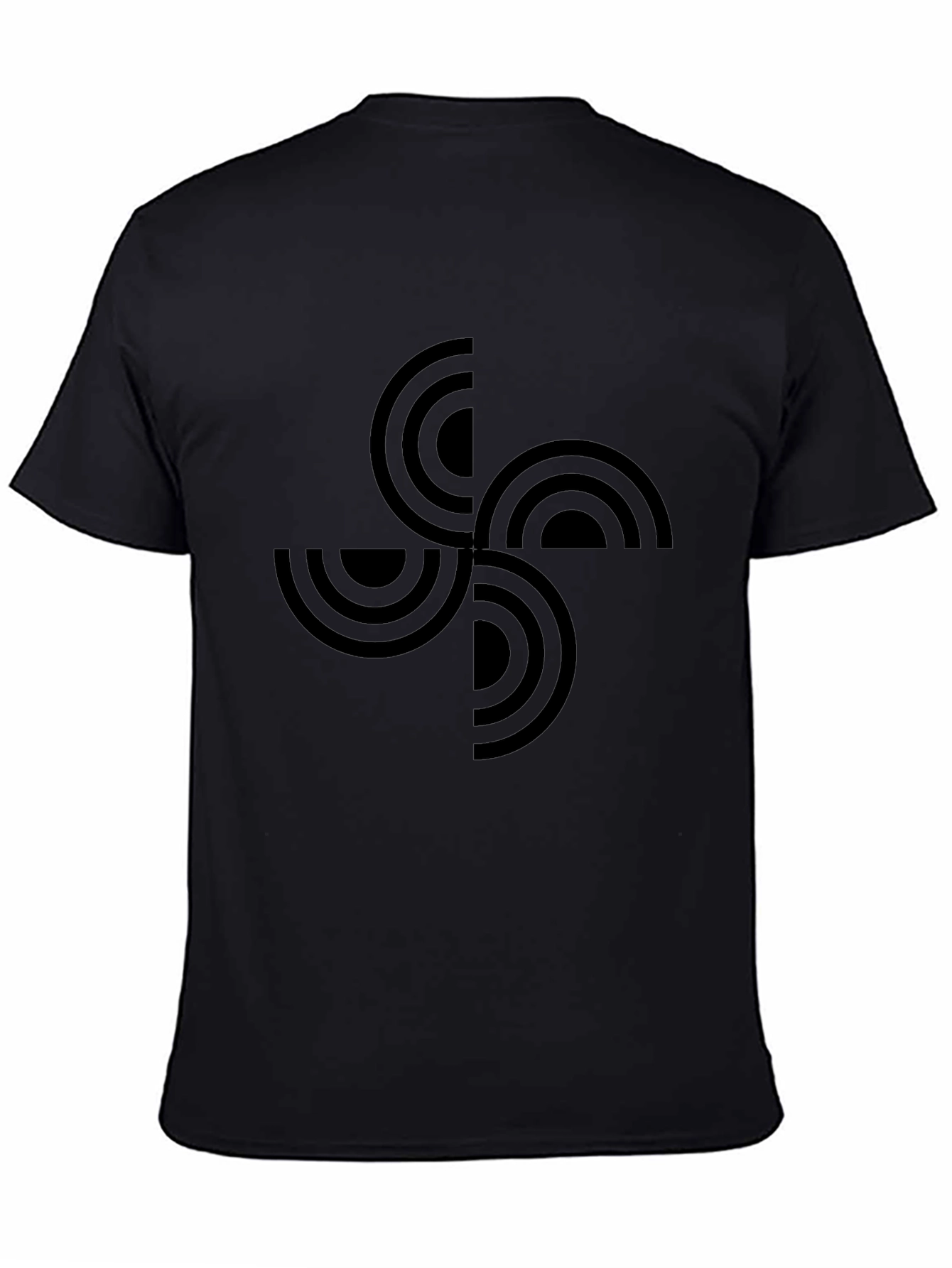 Geometric Basque Cross Black T-Shirt