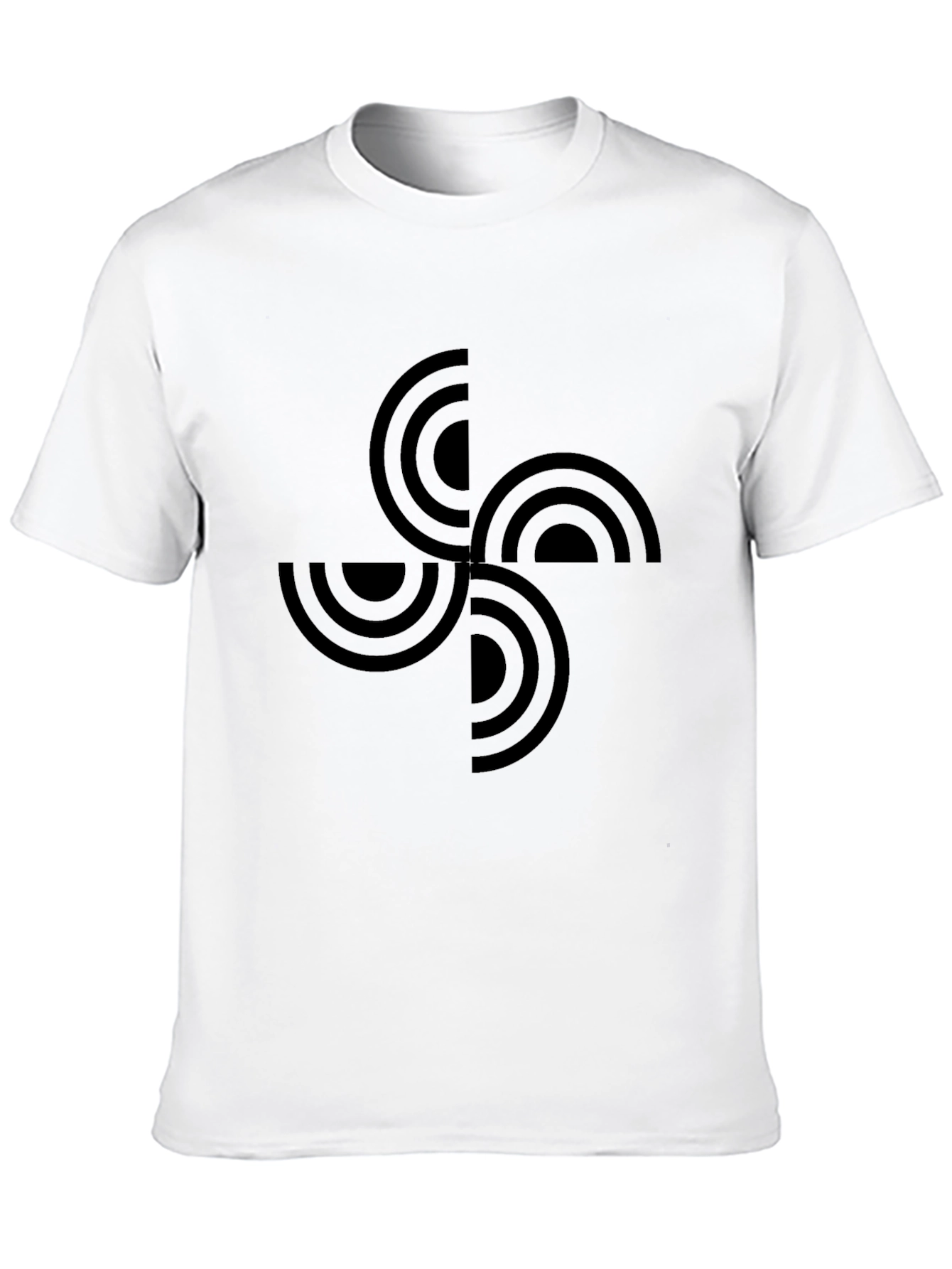 Geometric Basque Cross Black T-Shirt
