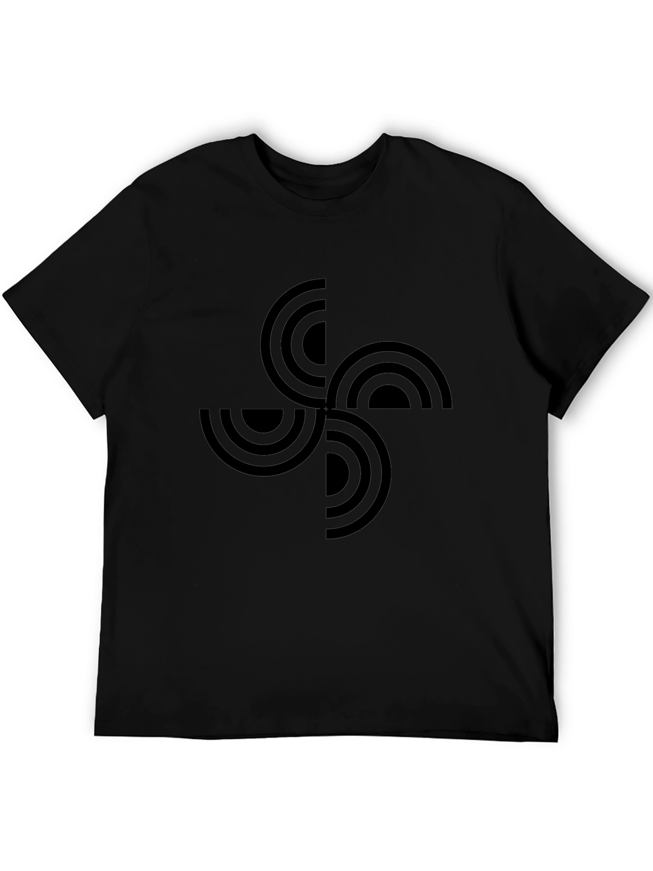 Geometric Basque Cross Black T-Shirt