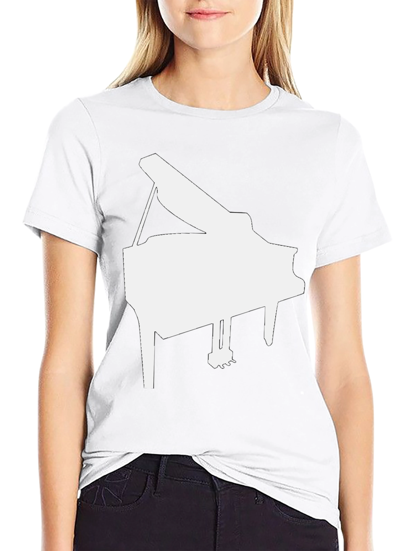 Grand Piano Graphic Tee - Music Lovers Black T-Shirt