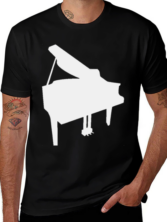 Grand Piano Graphic Tee - Music Lovers Black T-Shirt