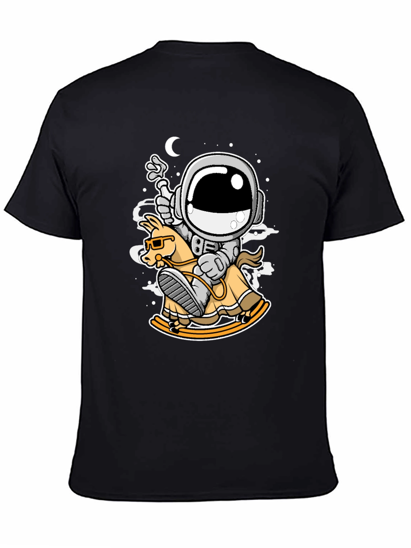 Astronaut Rocking Horse T-Shirt - Space Adventure Tee