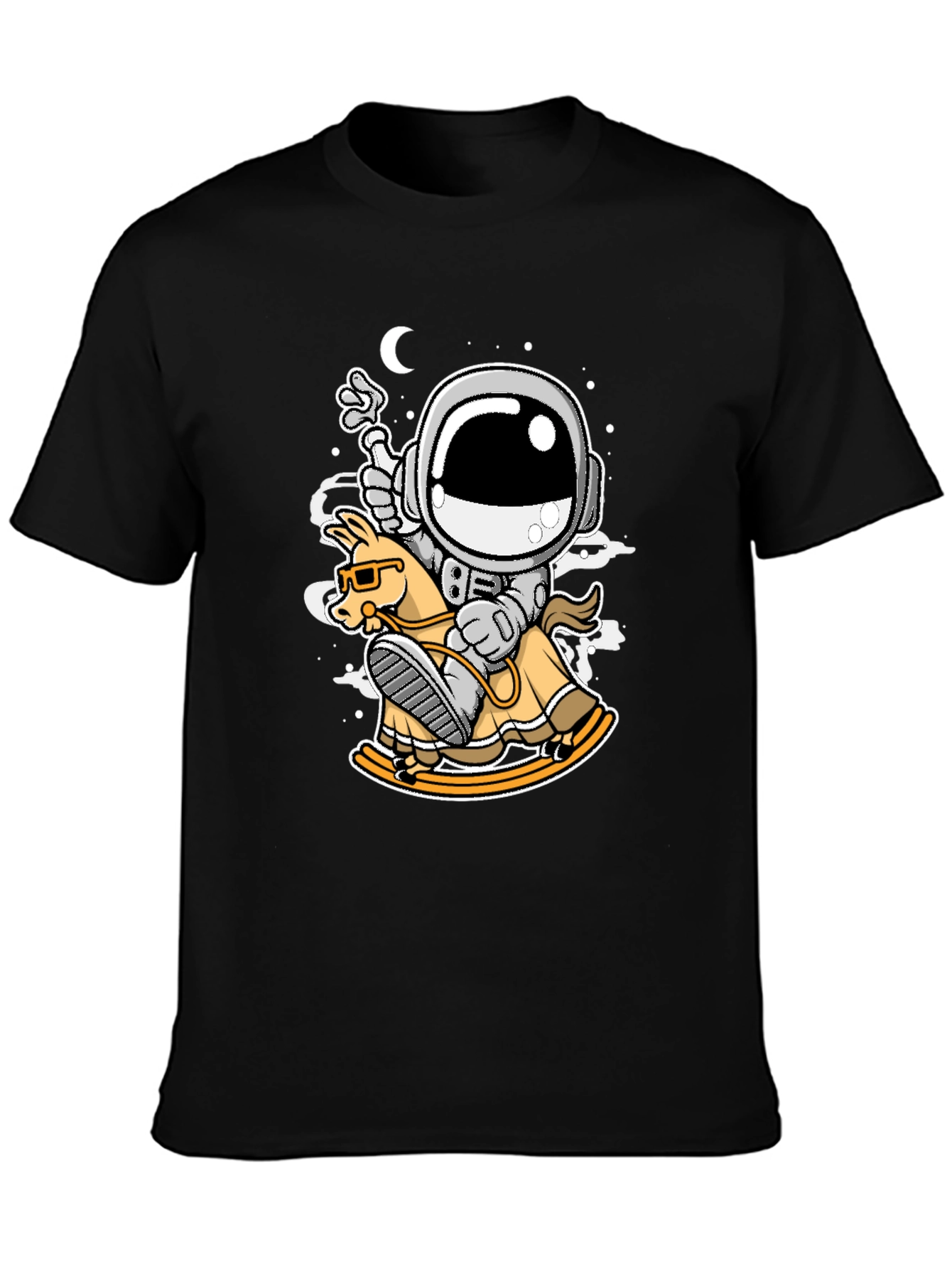 Astronaut Rocking Horse T-Shirt - Space Adventure Tee