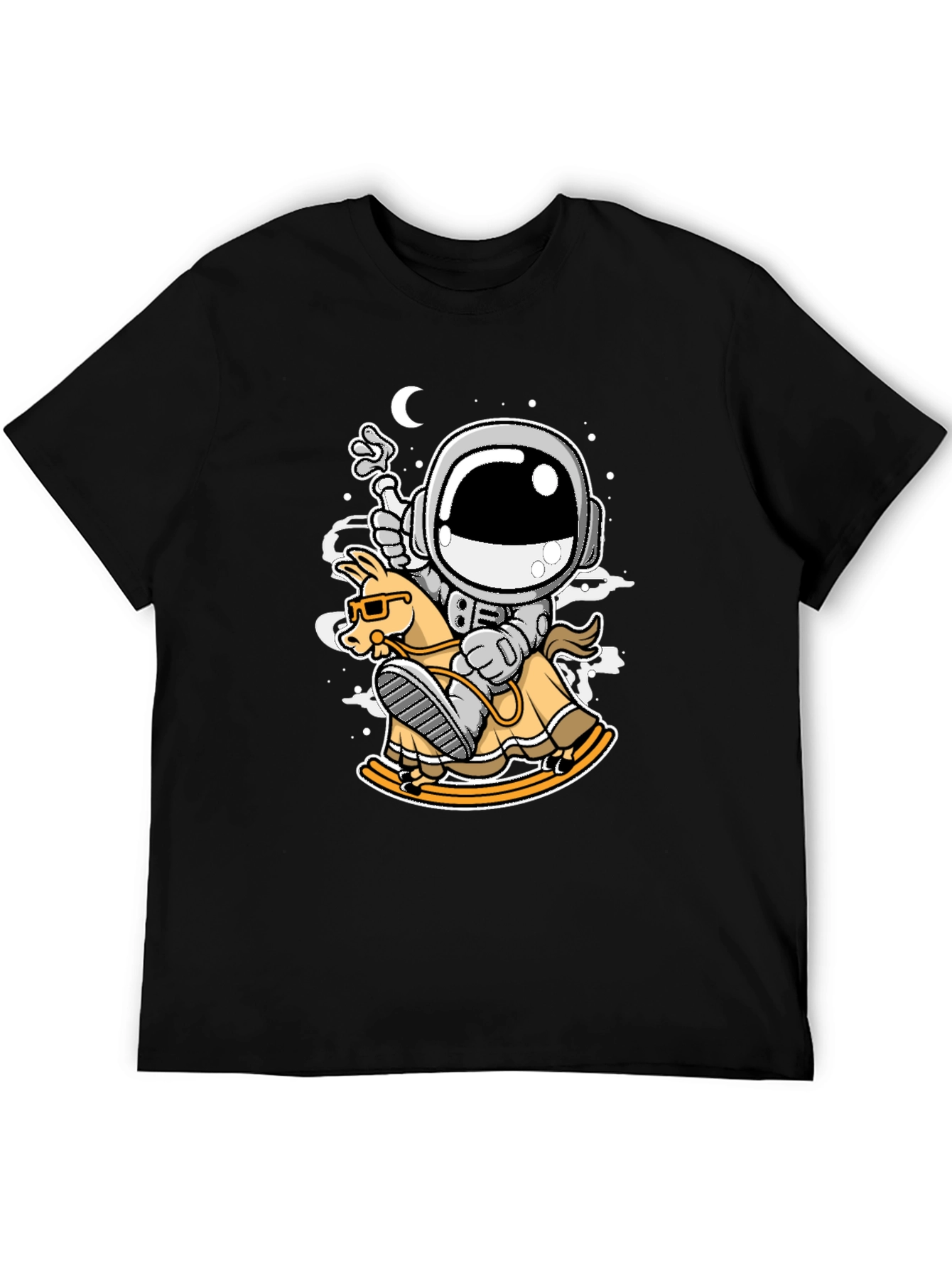 Astronaut Rocking Horse T-Shirt - Space Adventure Tee