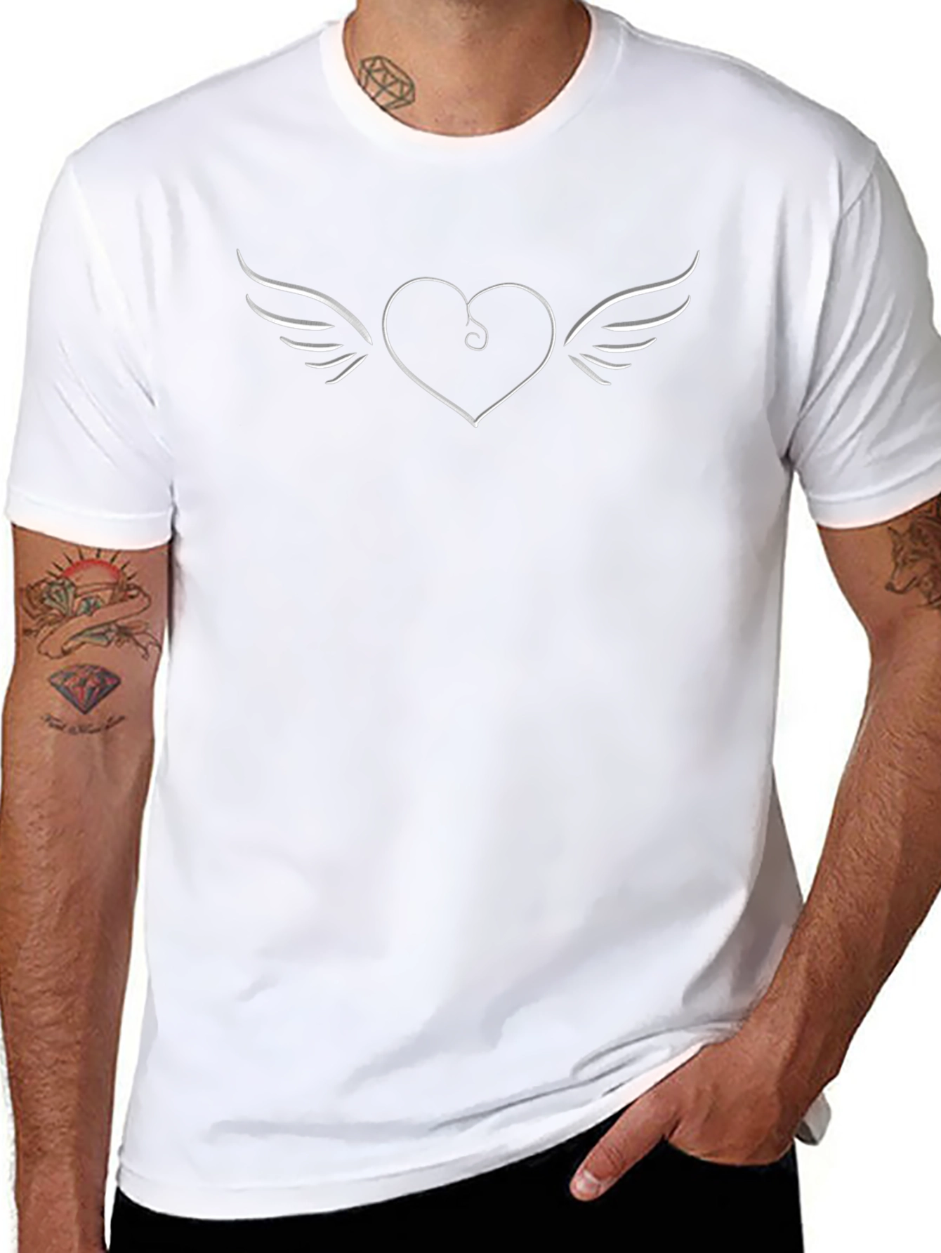 Heart with Wings Black T-Shirt