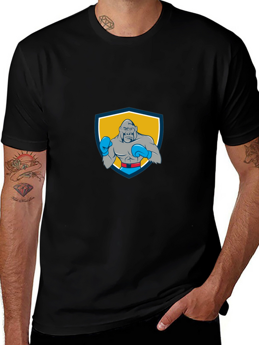 Gorilla Boxer Graphic Tee - Black Short Sleeve Shirt
