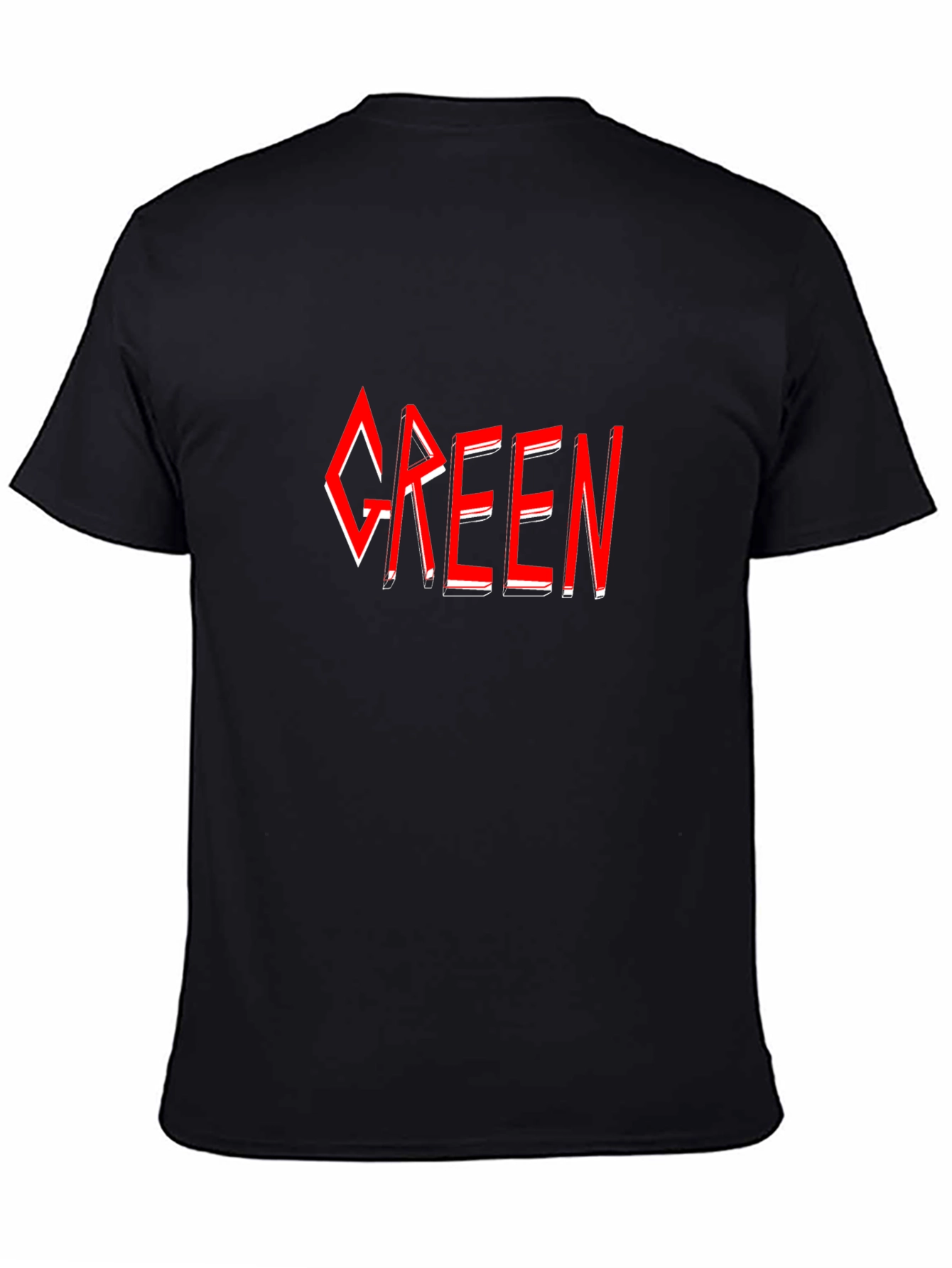 Green T-Shirt - Red Graphic Design