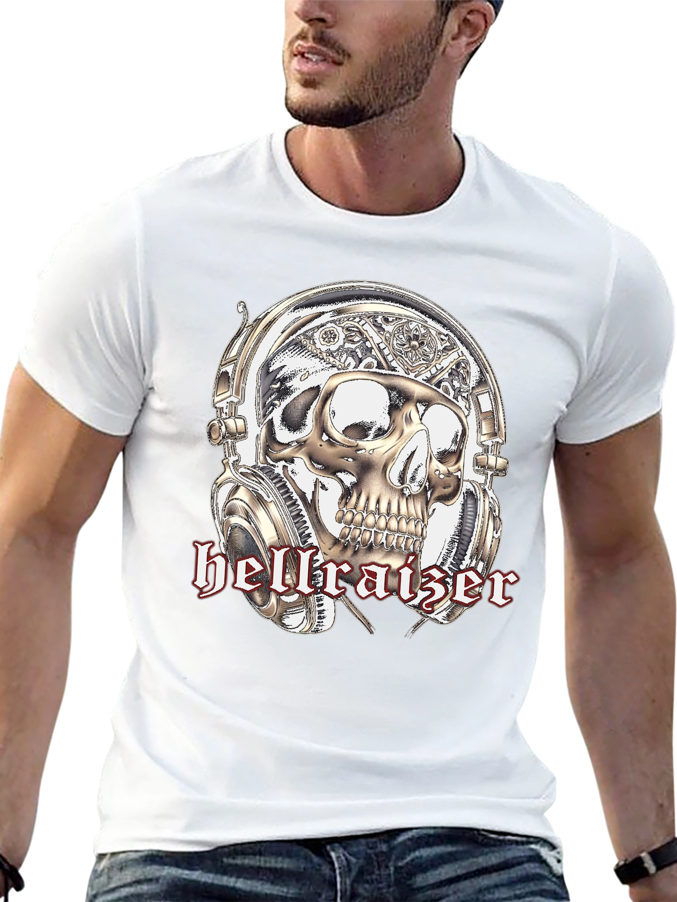 Hellraiser Skull Graphic Tee - Steampunk Style T-Shirt