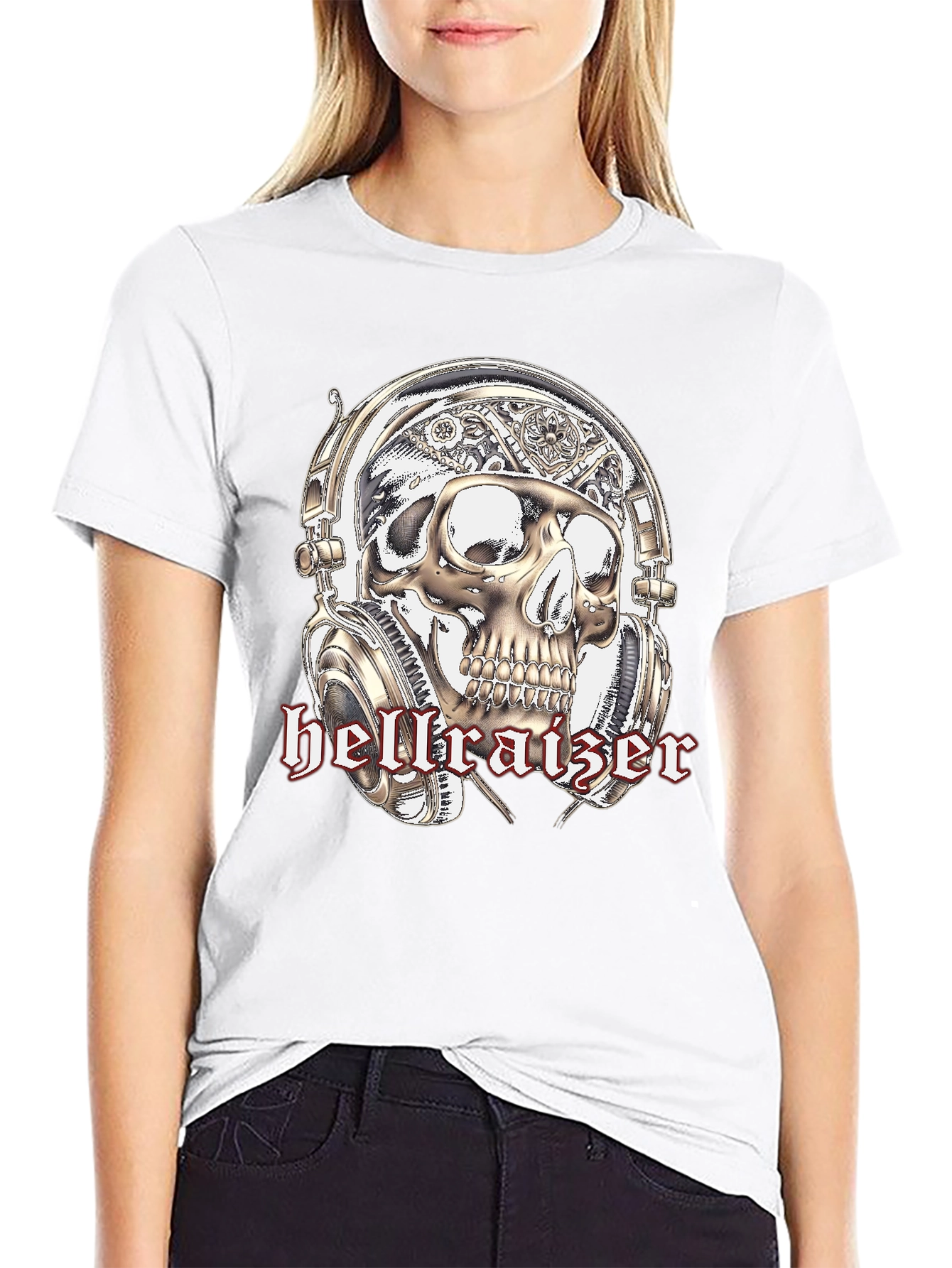 Hellraiser Skull Graphic Tee - Steampunk Style T-Shirt