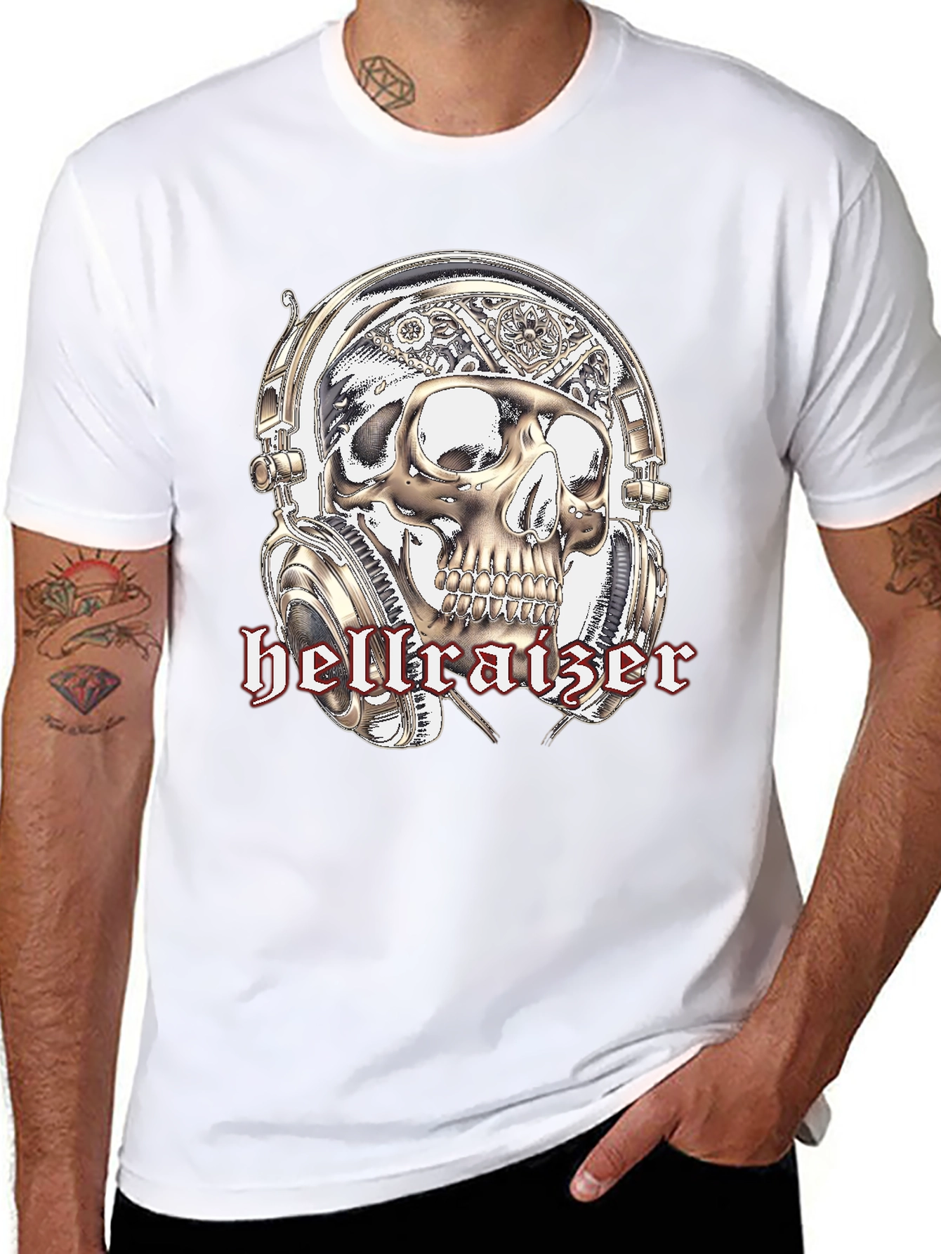 Hellraiser Skull Graphic Tee - Steampunk Style T-Shirt